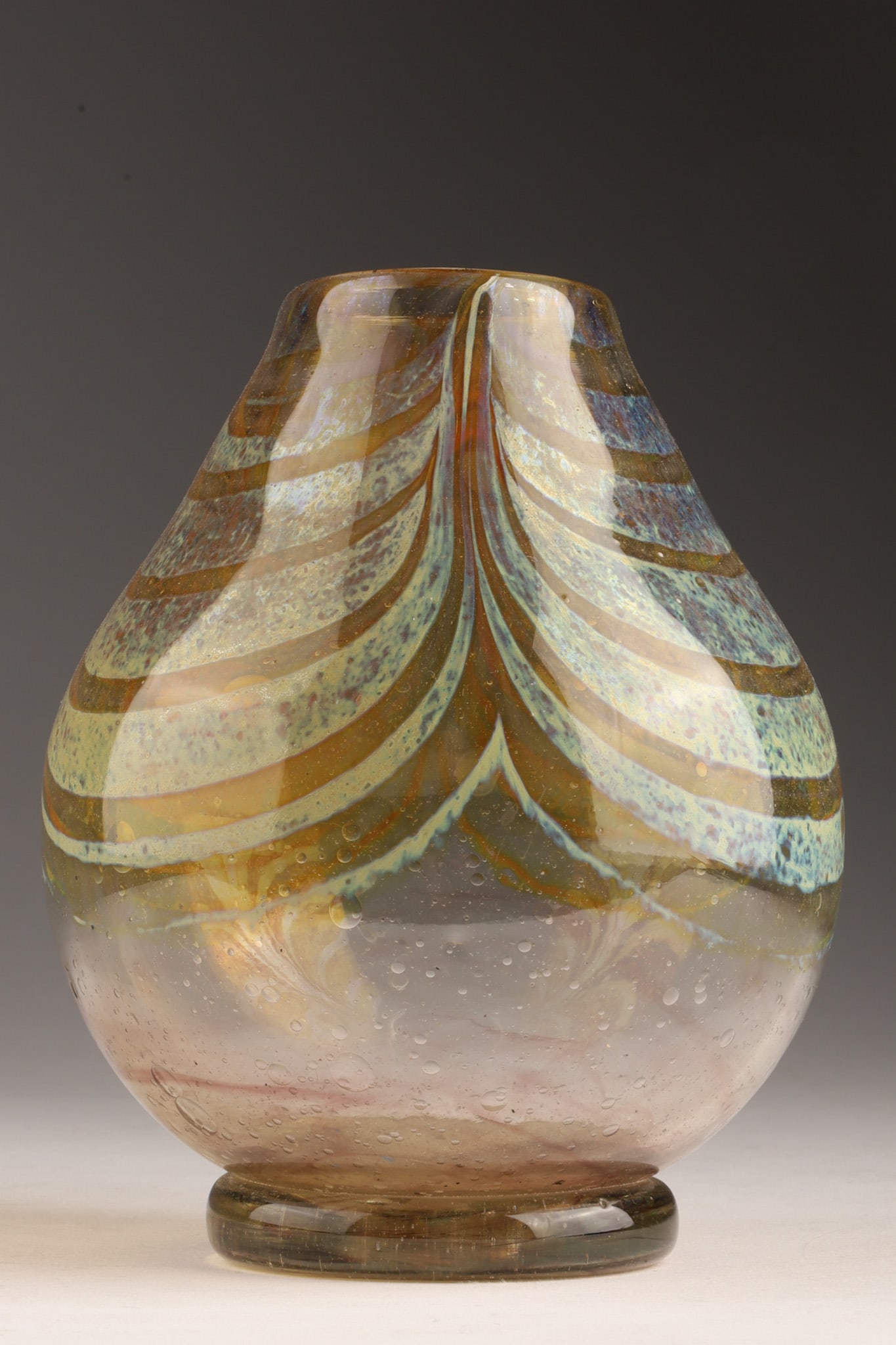 Art Glass Pulled Feather Vase Signed Lukian (1 of 5)