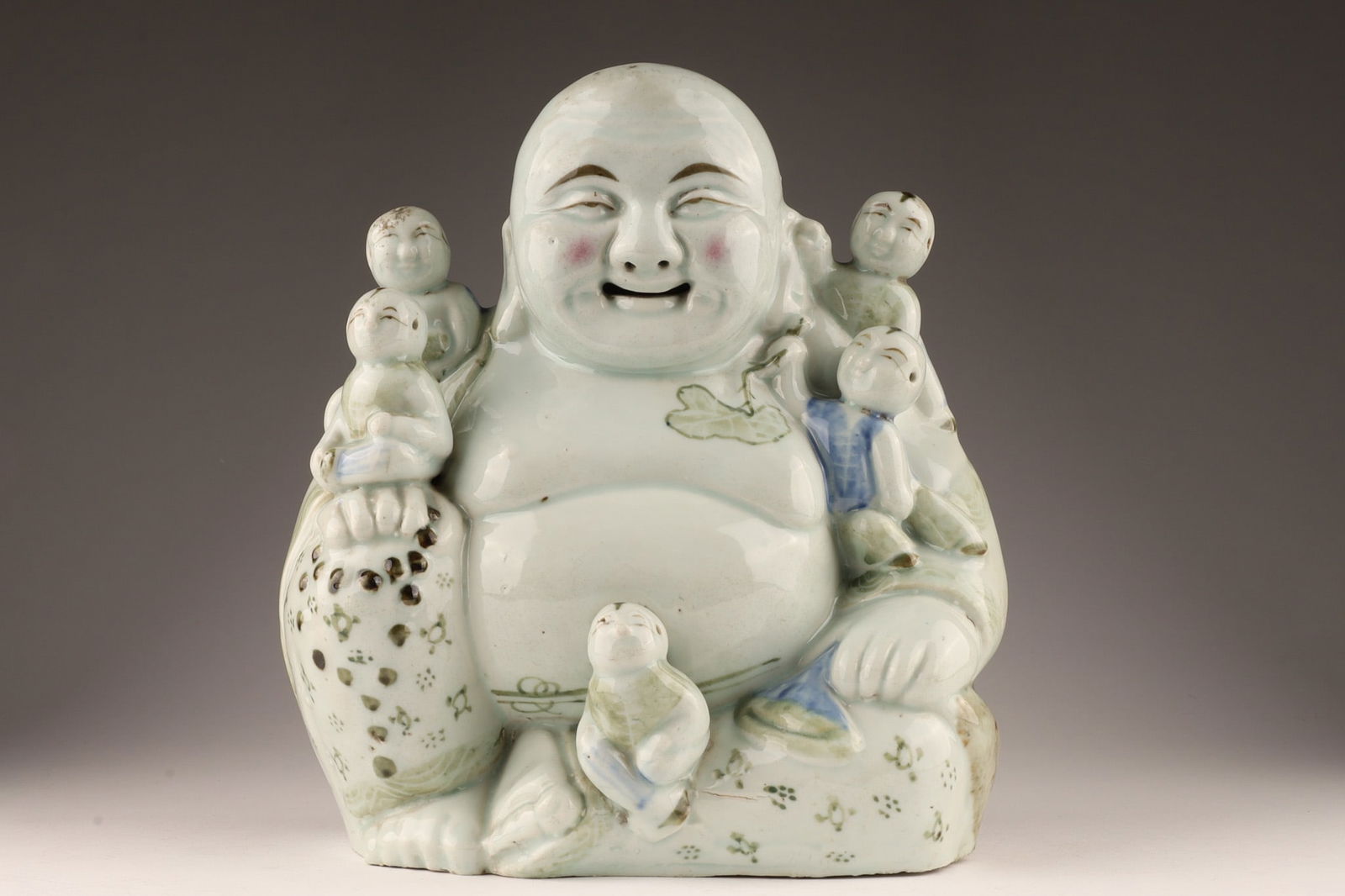 Antique Chinese Seated Laughing Buddha Children (1 of 9)