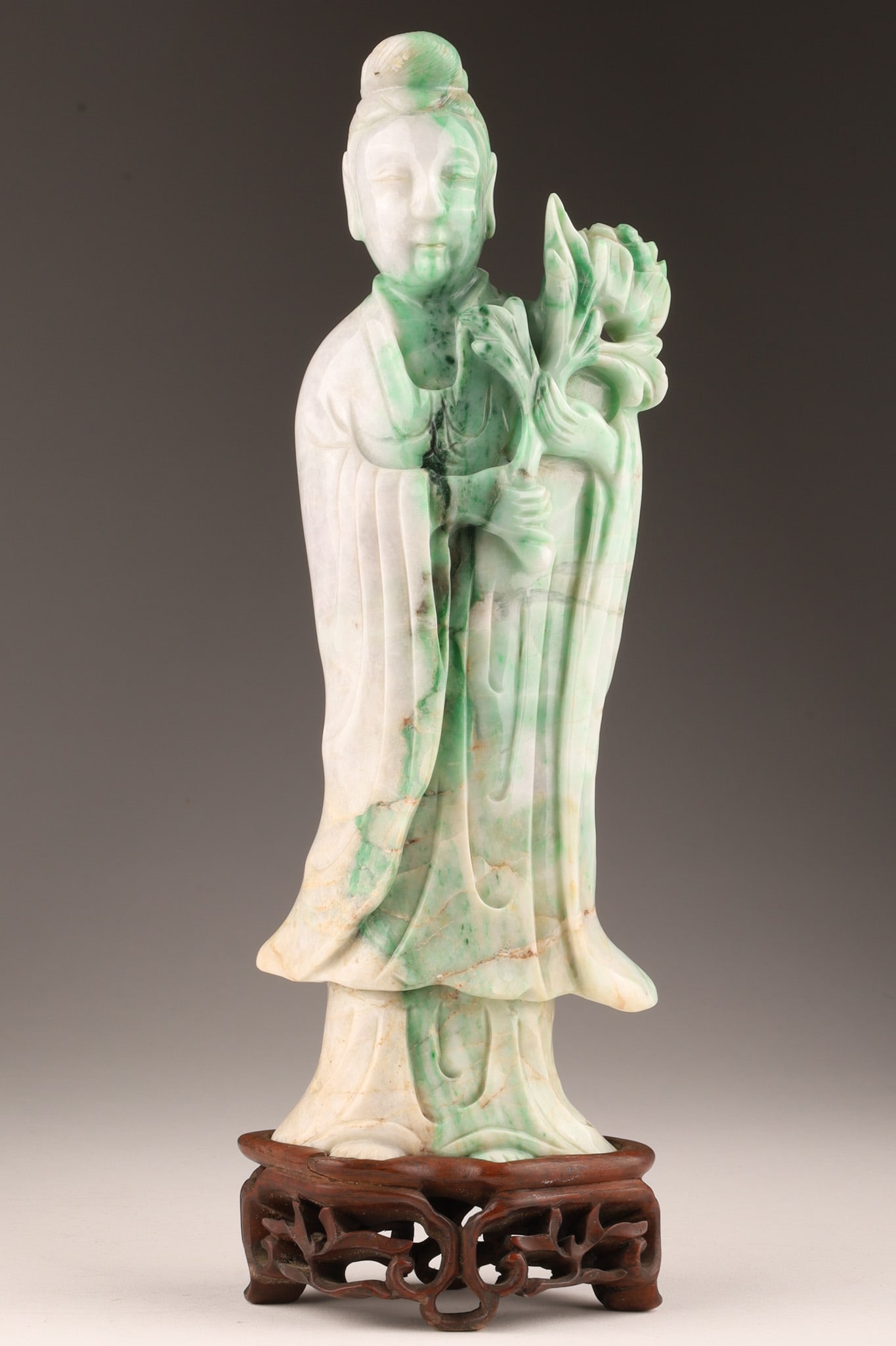 Chinese Carved Jade Guanyin Immortal Statue (1 of 9)