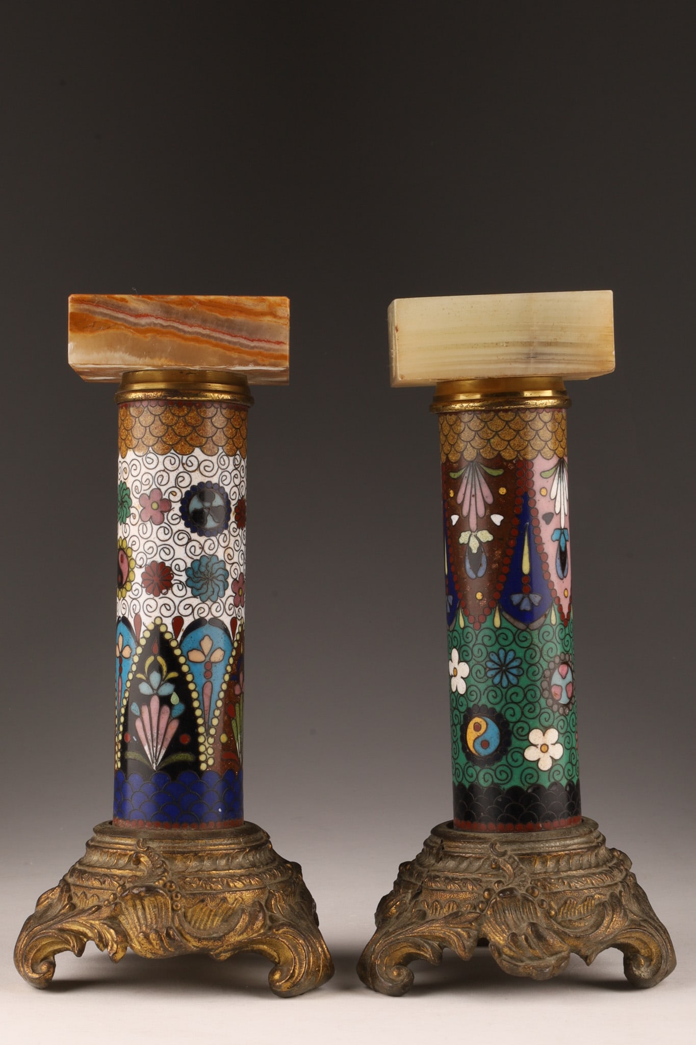 Pair Chinese Export Cloisonne Colonnettes (1 of 7)