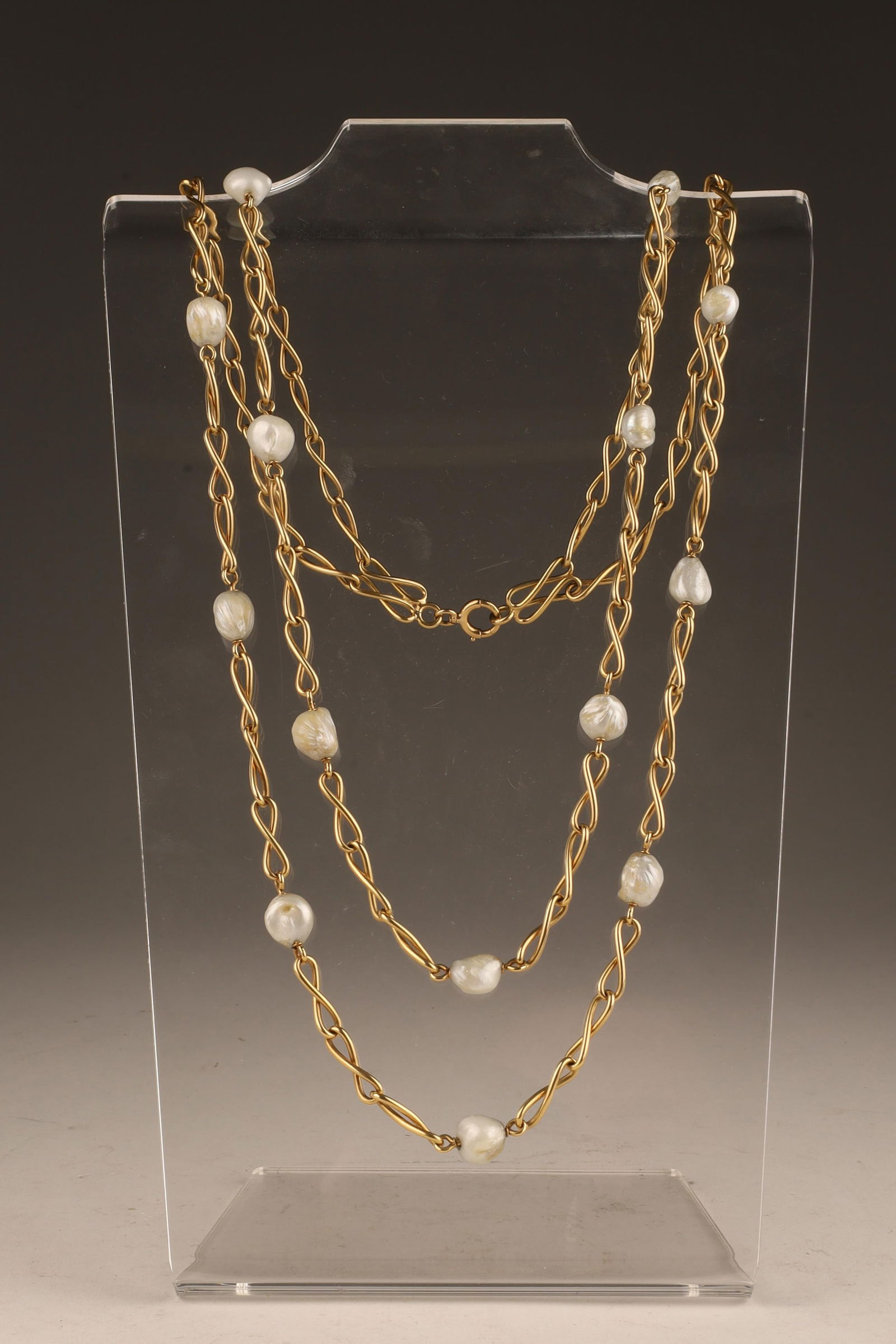 French 18K Gold and Freshwater Pearl Necklace (1 of 7)