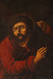 17th C Old Master Painting Christ Carrying Cross