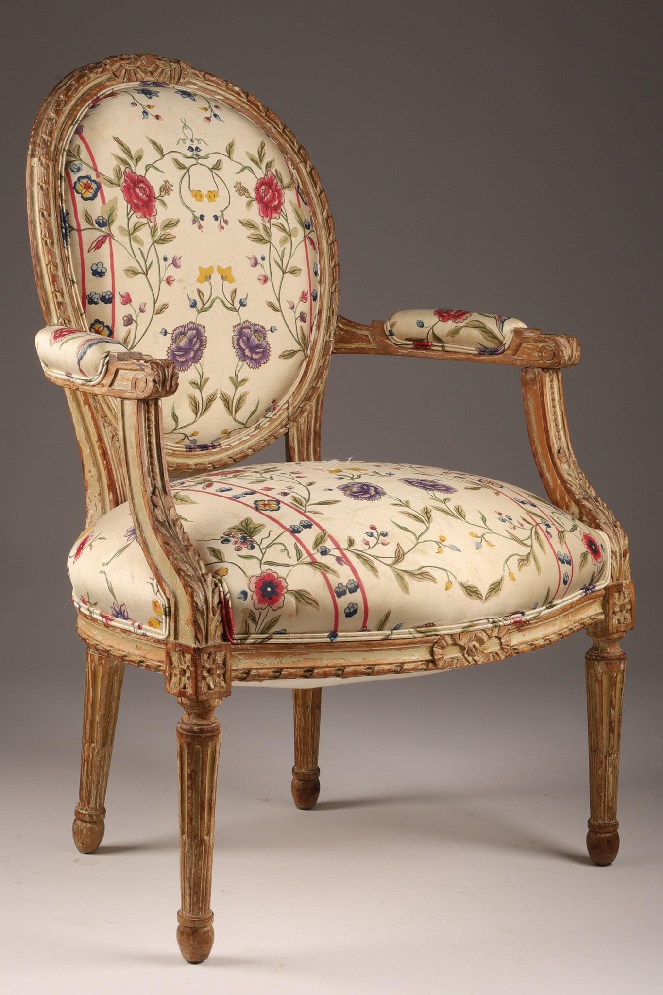 19th C Louis XVI Style French Fauteuil Armchair (1 of 9)