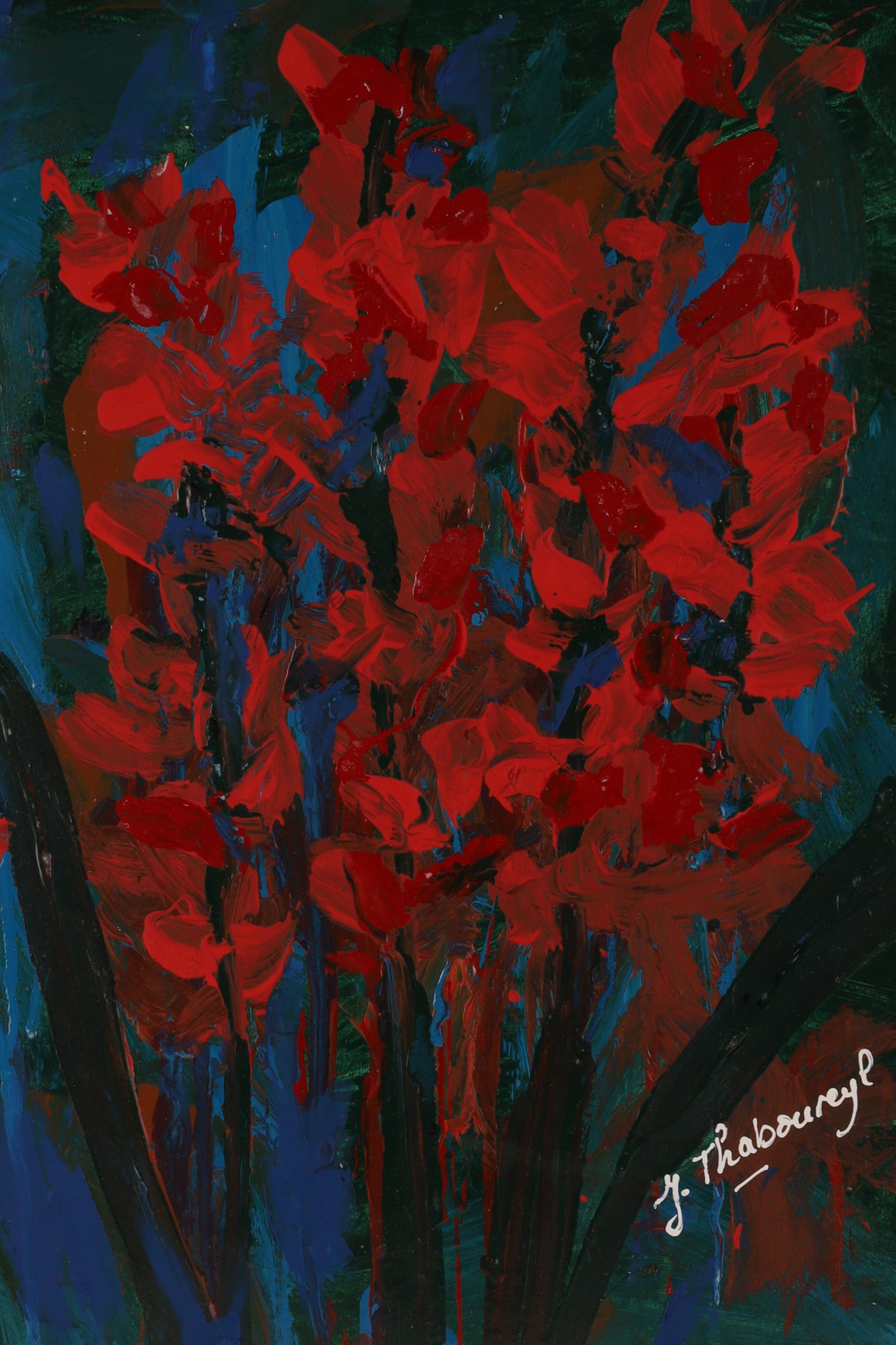 Signed Impressionist Painting Still life Flowers (1 of 4)