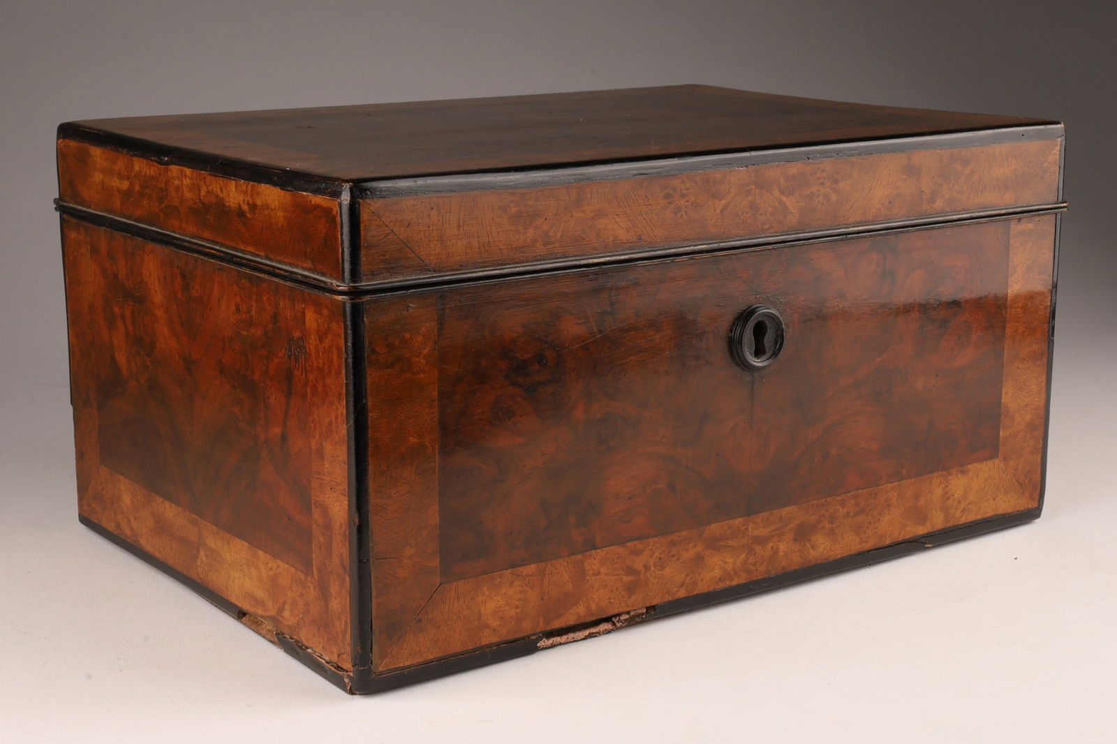 Antique English Banded Burl Walnut Box (1 of 7)