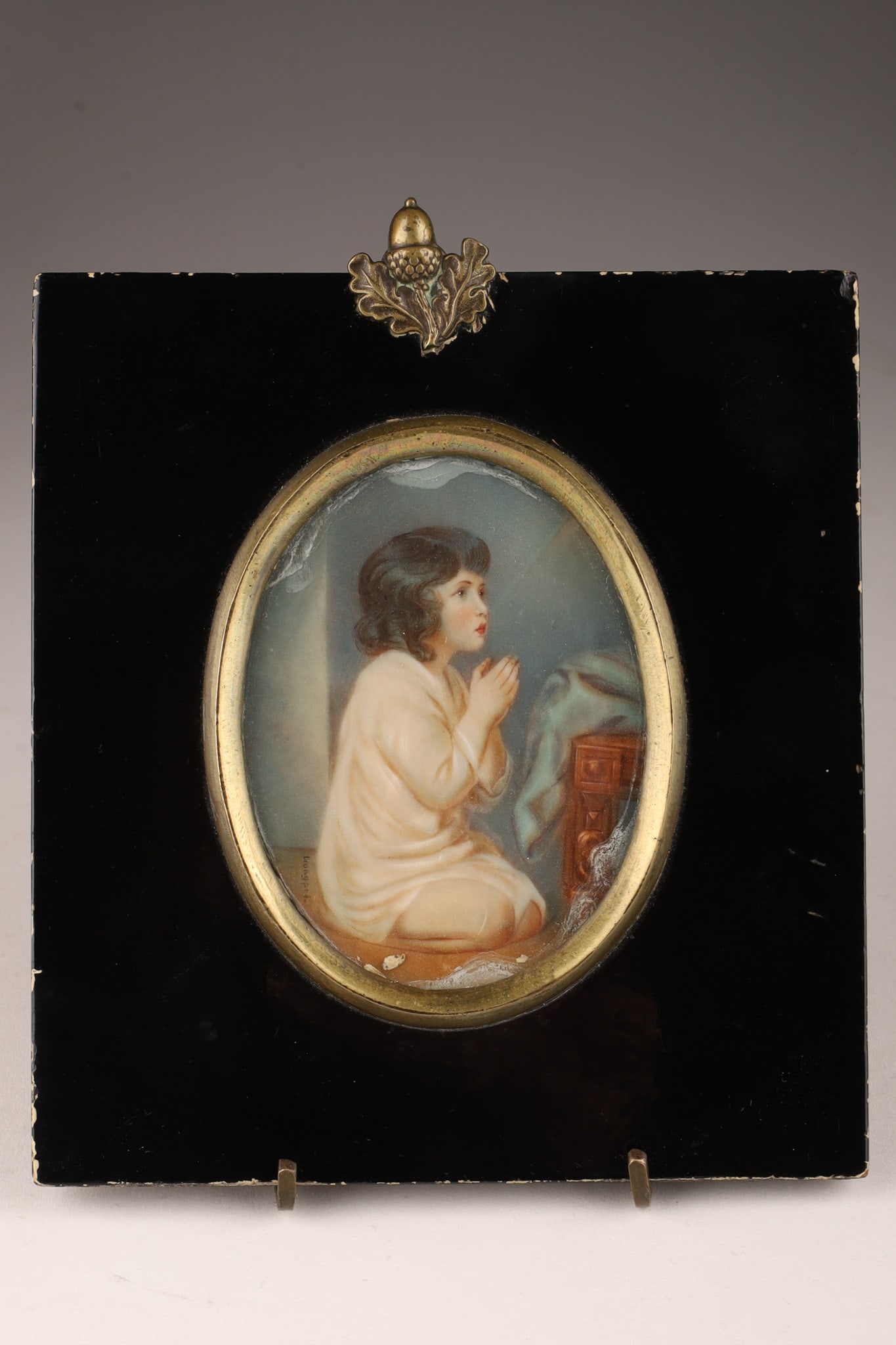 Antique Miniature Portrait Painting Infant Samuel (1 of 7)