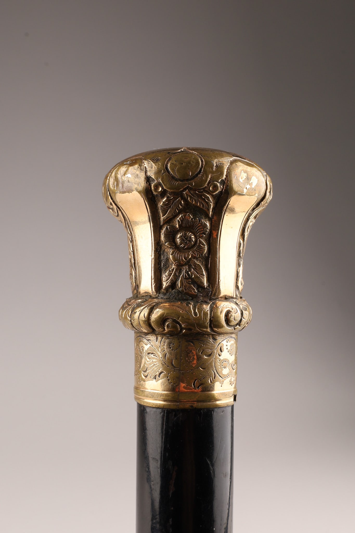 Antique Gold Plated Gentleman's Walking Stick Cane (1 of 7)