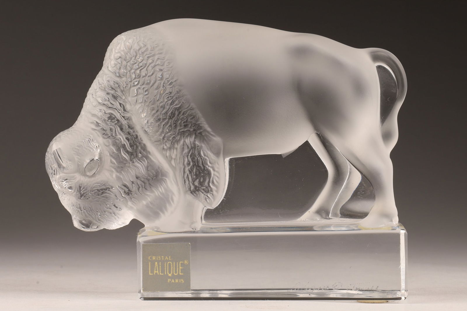 Lalique France Frosted Crystal Buffalo Signed (1 of 6)