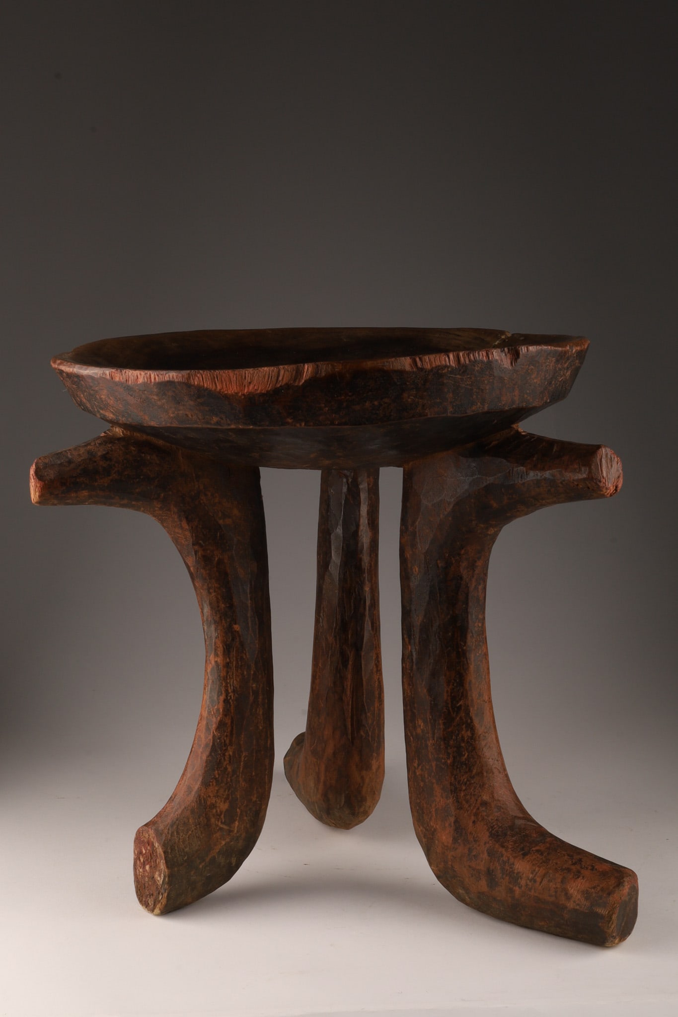 African Hand Carved Ethiopian Tripod Stool (1 of 7)