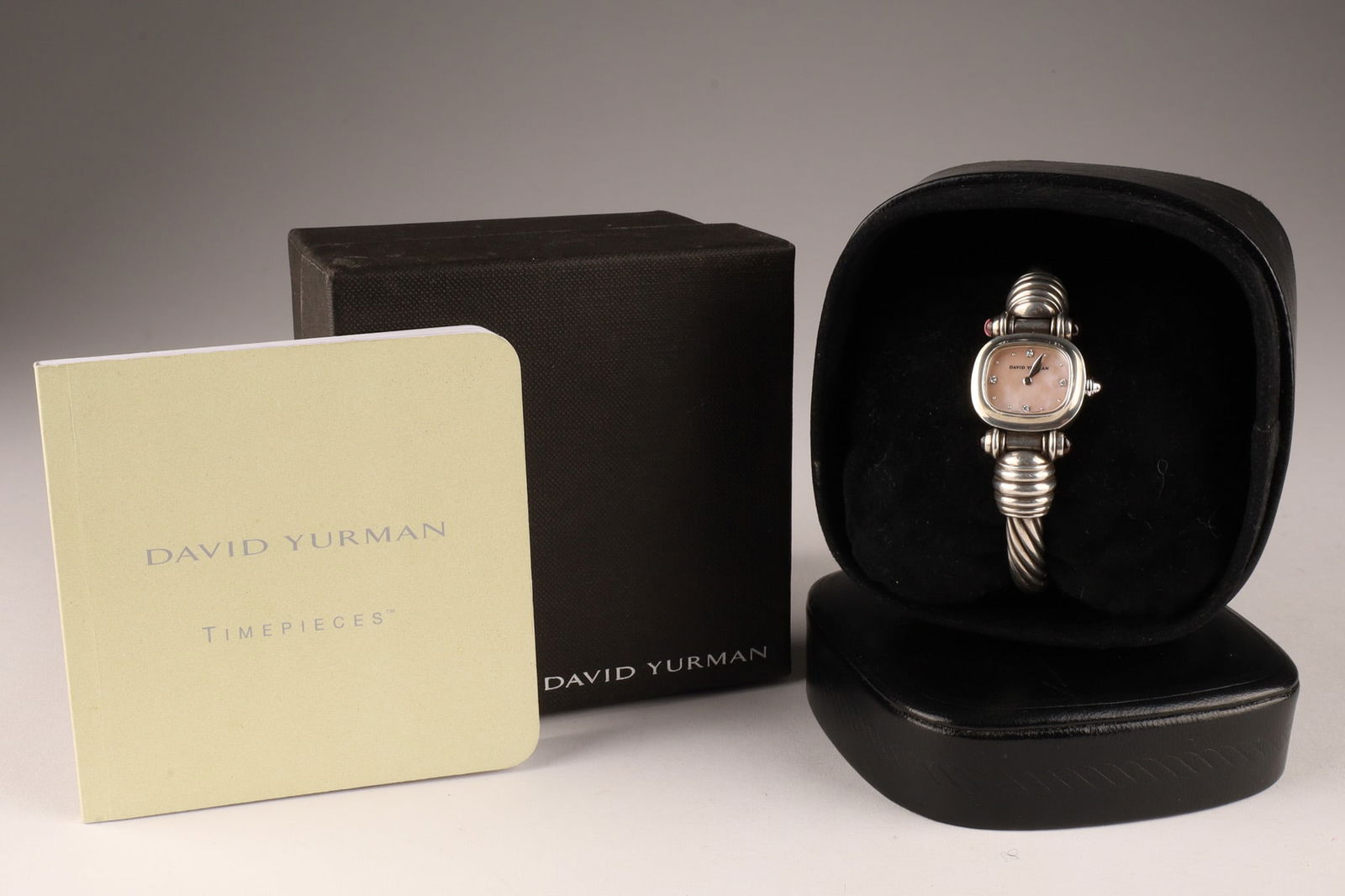 David Yurman Sterling Pink Pearl Cable Watch (1 of 7)