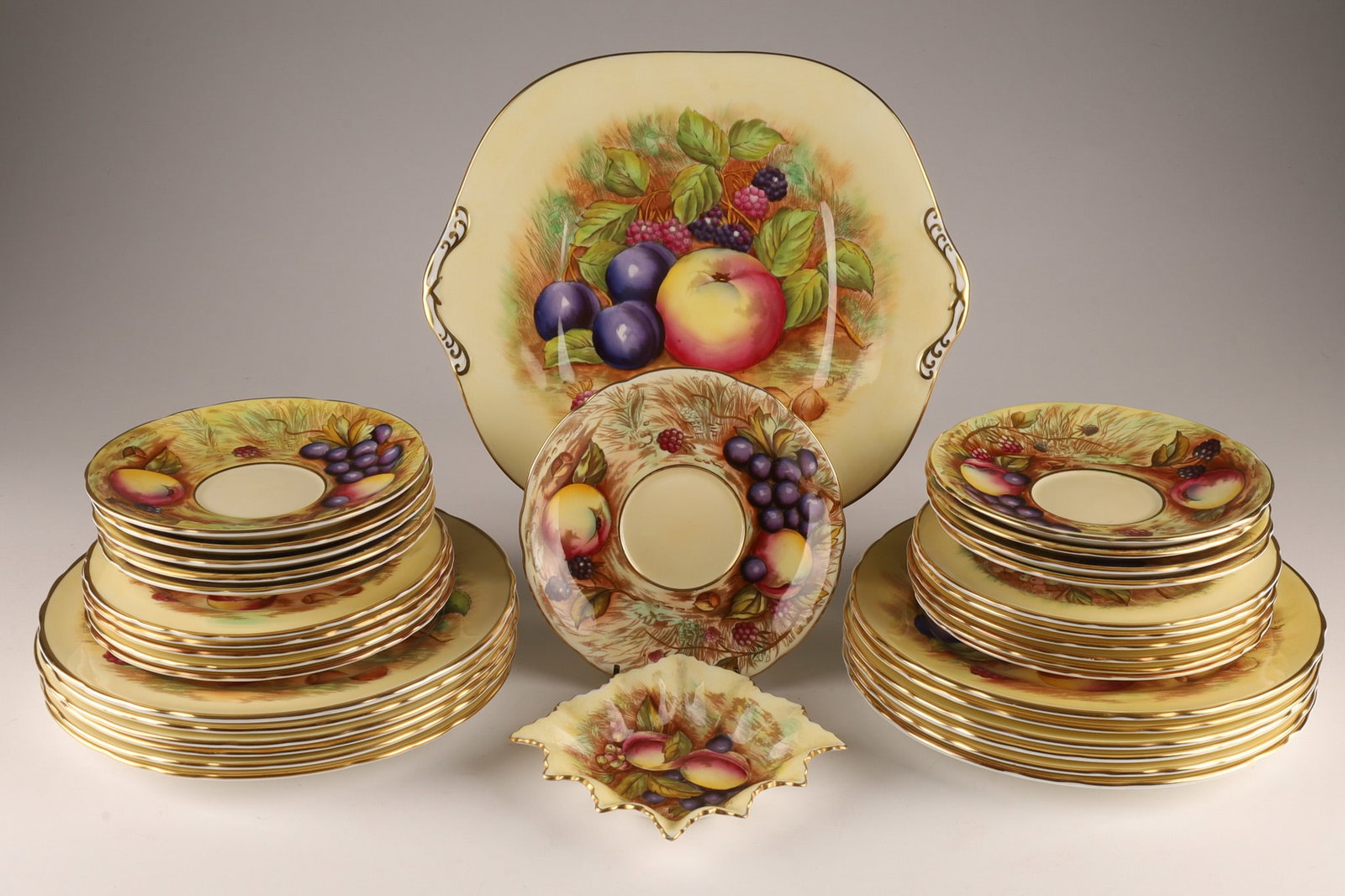 Aynsley Porcelain Gold Orchard Dessert Plates (1 of 8)