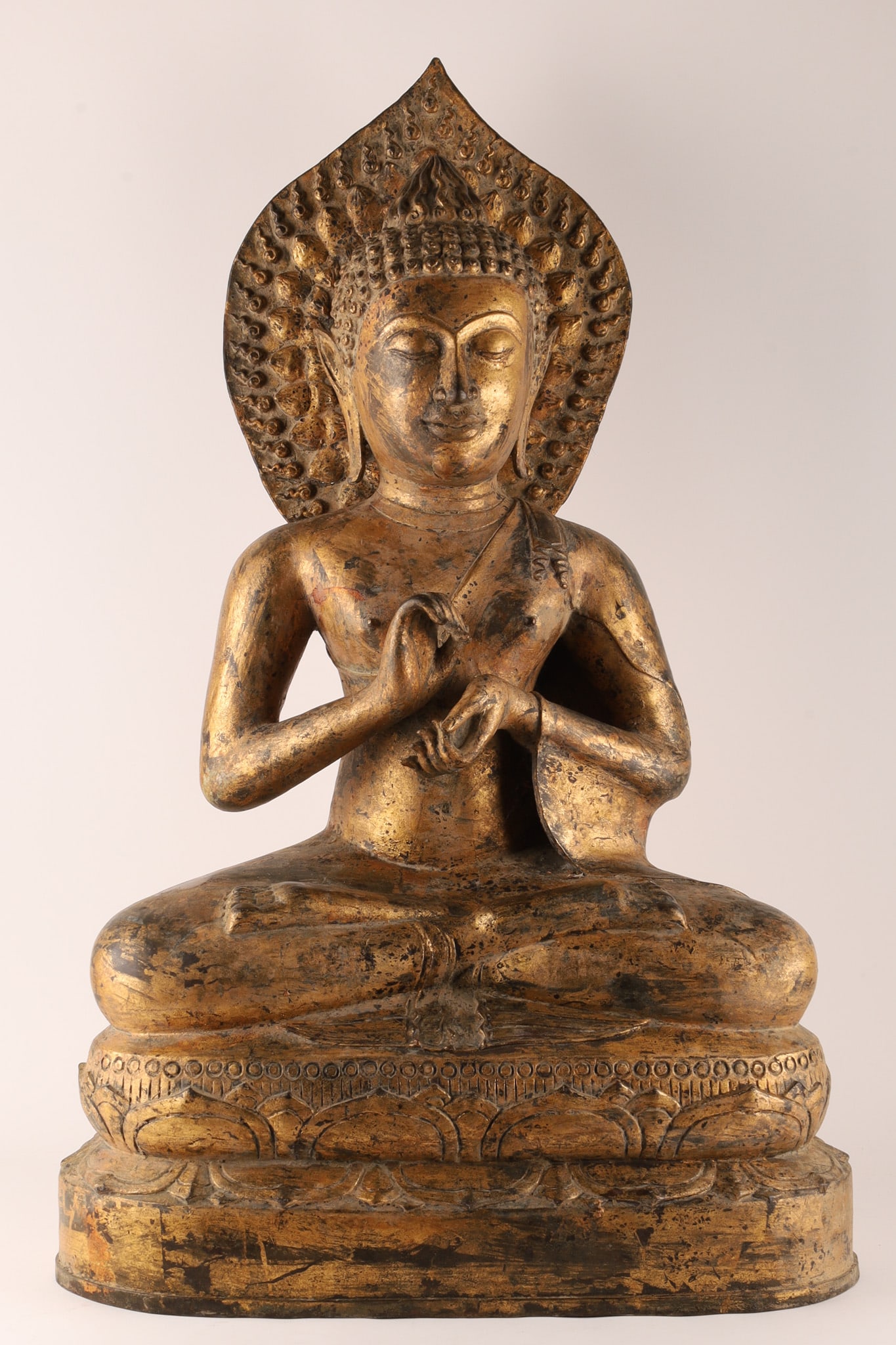 Large Thai or Indian Gilt Iron Buddha (1 of 9)