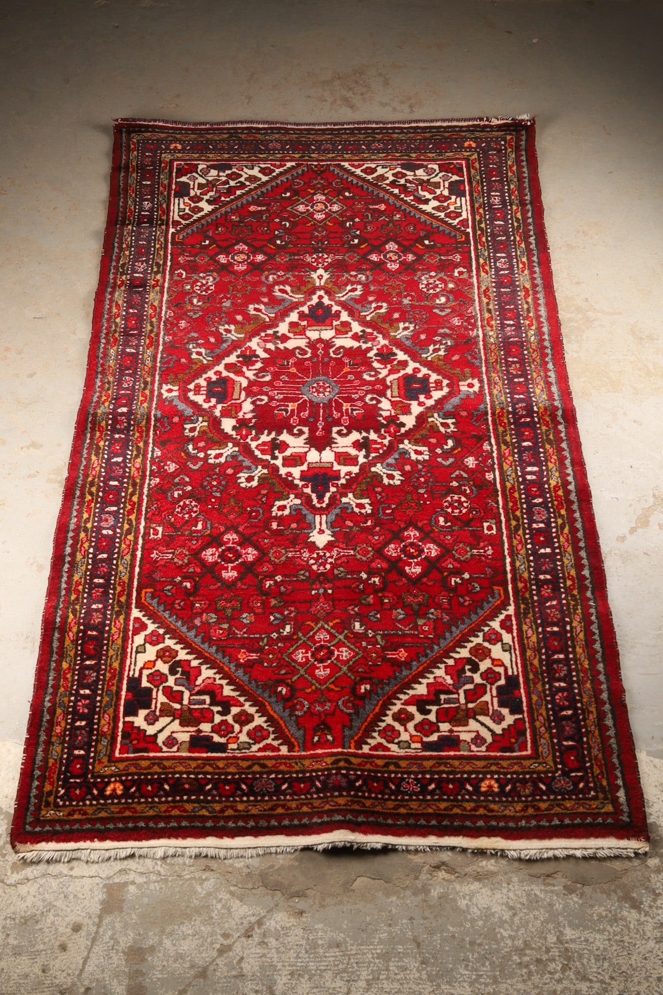 Vintage Middle Eastern Hamadan Area Rug Carpet (1 of 5)