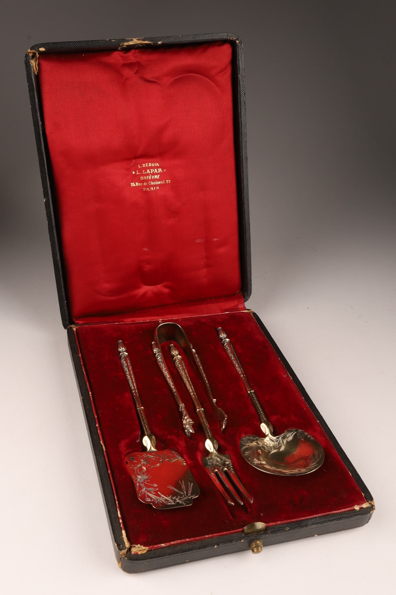 Antique French Gilt Silver Dessert Server Set (1 of 10)