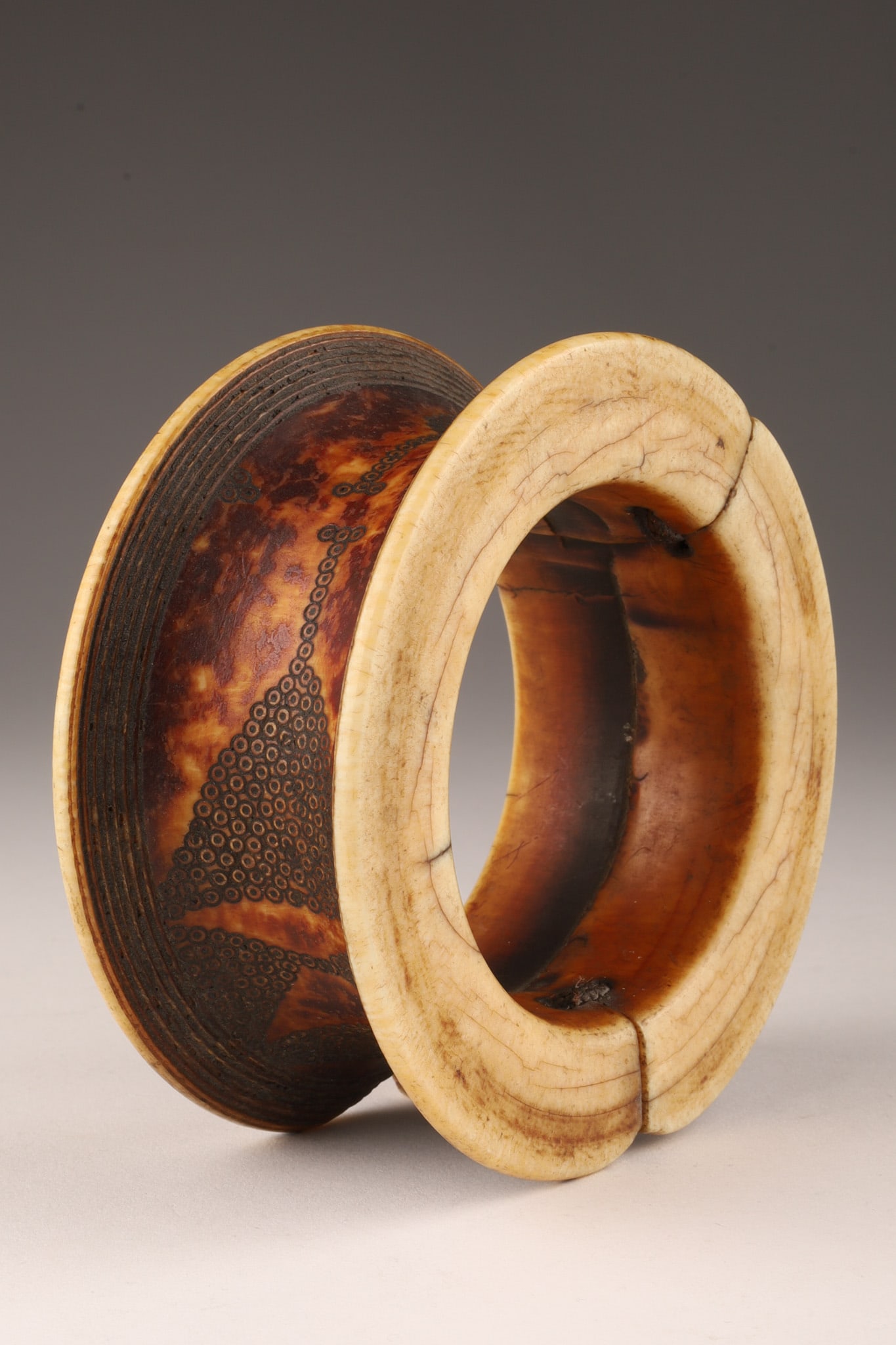 Large Antique Fur Nubian African Carved Bracelet (1 of 9)