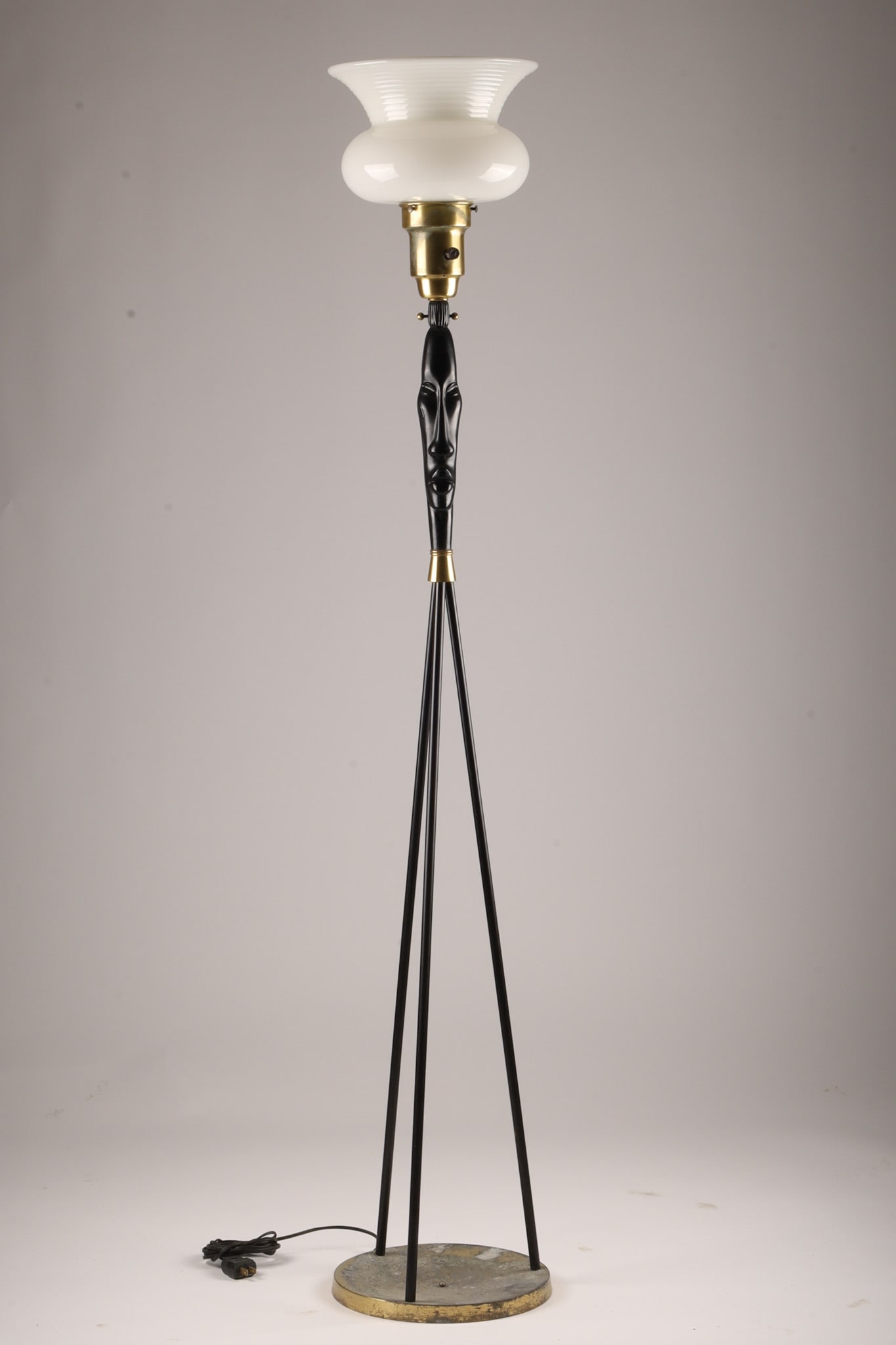 Mid-Century Frederic Weinberg Floor Lamp Tiki Mask (1 of 6)