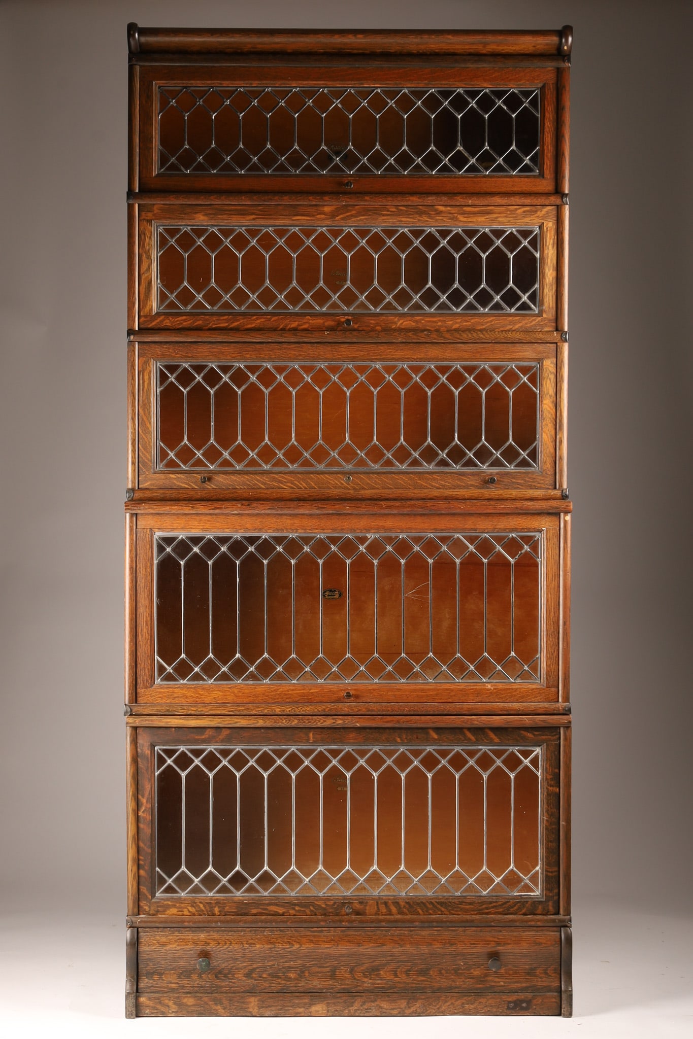 Antique Macey Leaded Glass Barrister Bookcase (1 of 9)