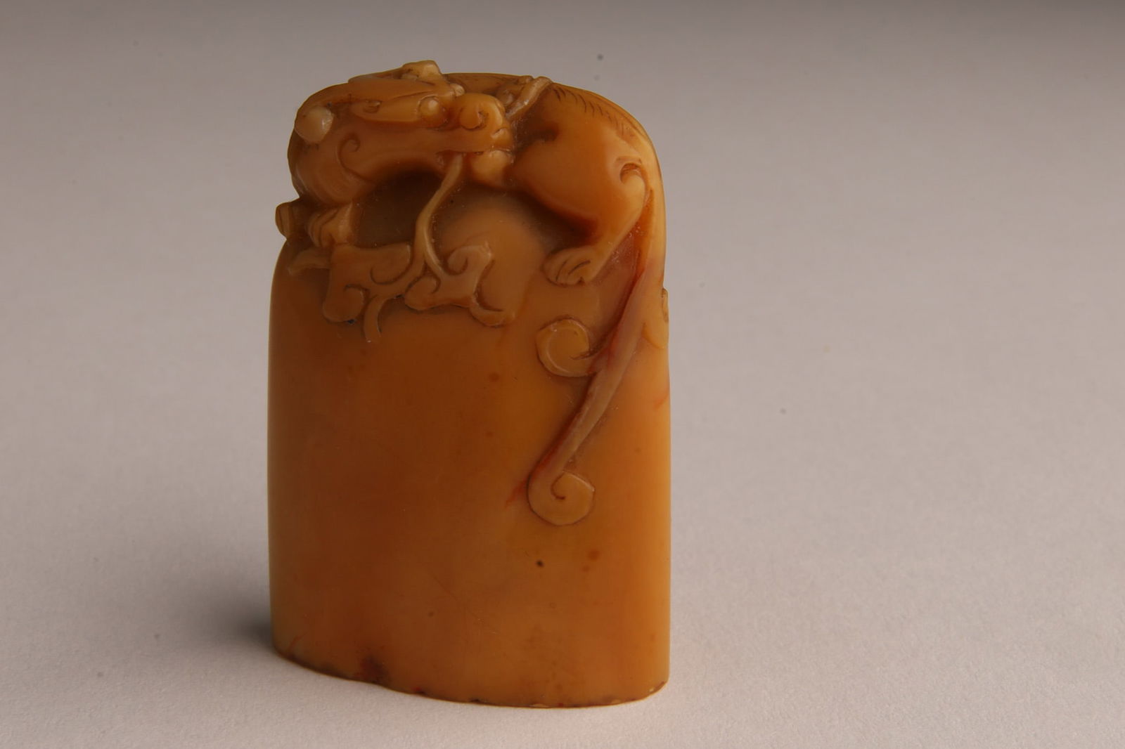 Antique Chinese Yellow Soapstone Seal (1 of 8)