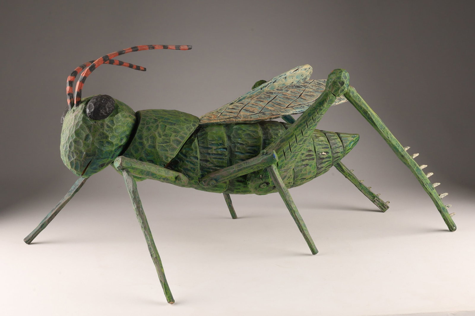 Large Quebec Folk Art Wood Carved Grasshopper (1 of 9)
