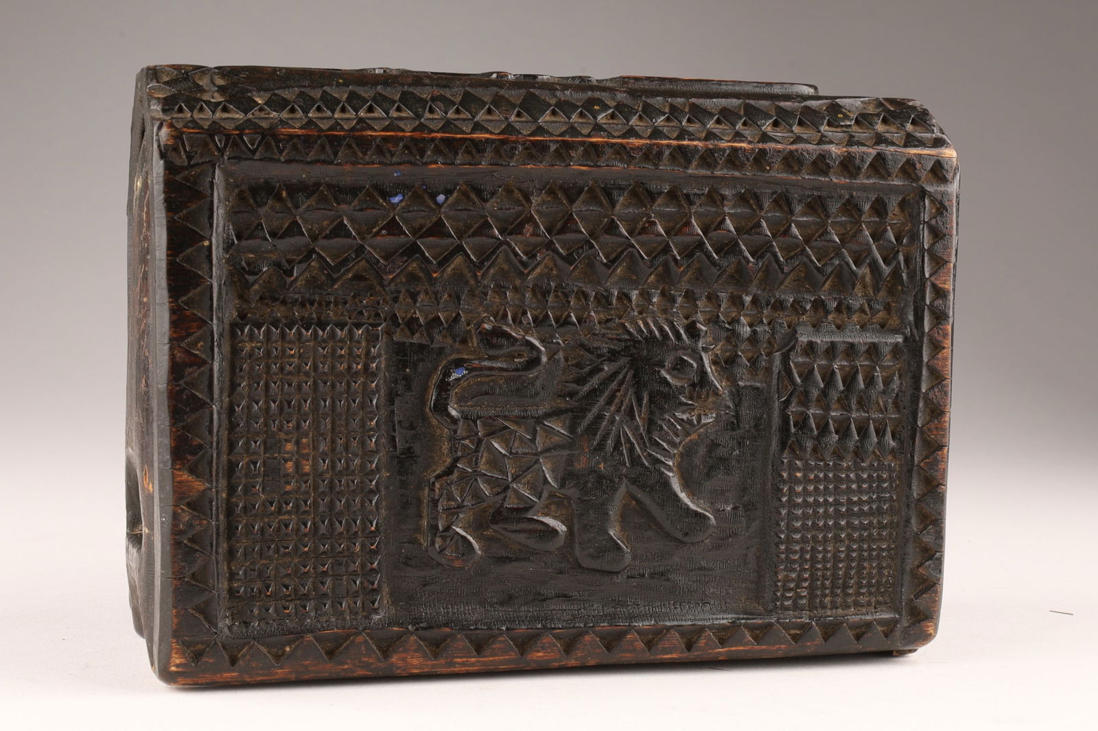 Antique Chip Carved Folk Art Spruce Gum Box (1 of 6)