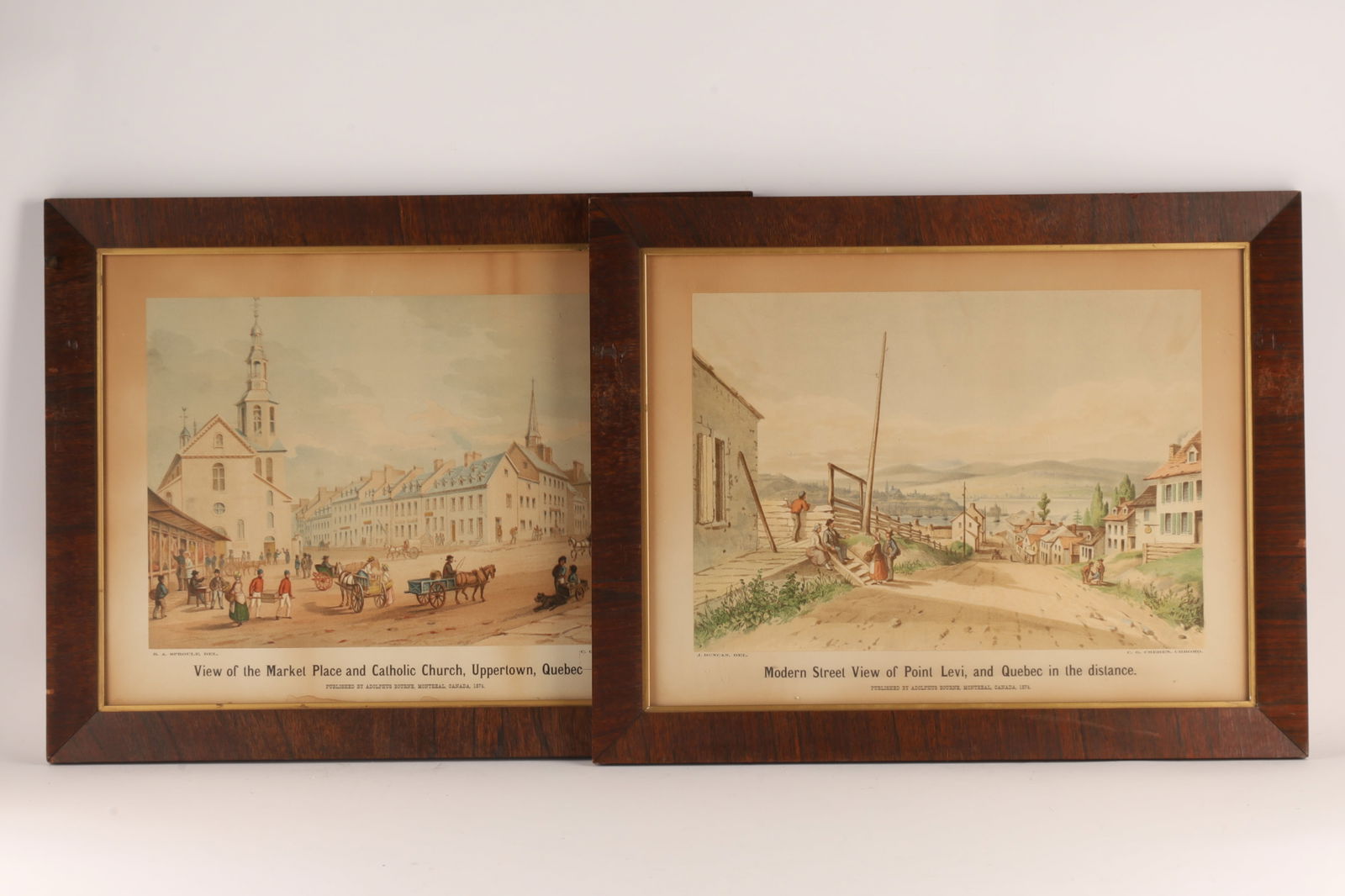 Pair Quebec Views Prints Aldolphus Bourne 1874 (1 of 6)