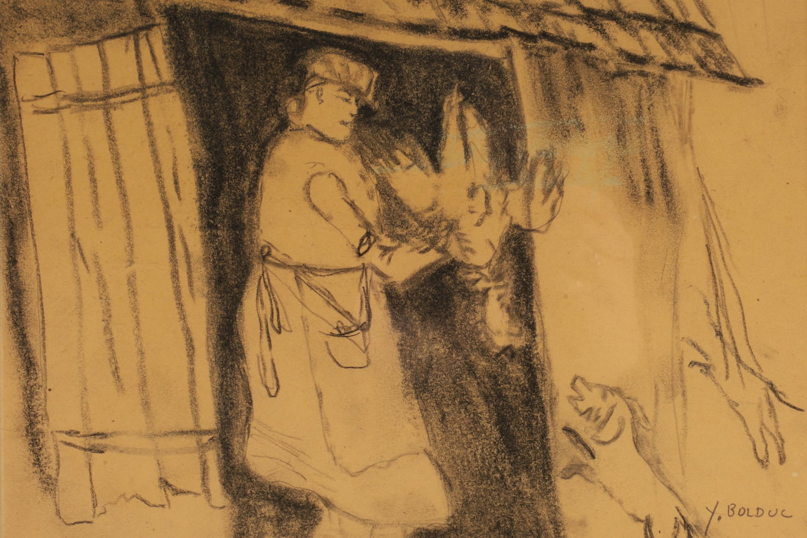 Yvonne Bolduc (Canadian, 1905 - 1983) Charcoal (1 of 4)