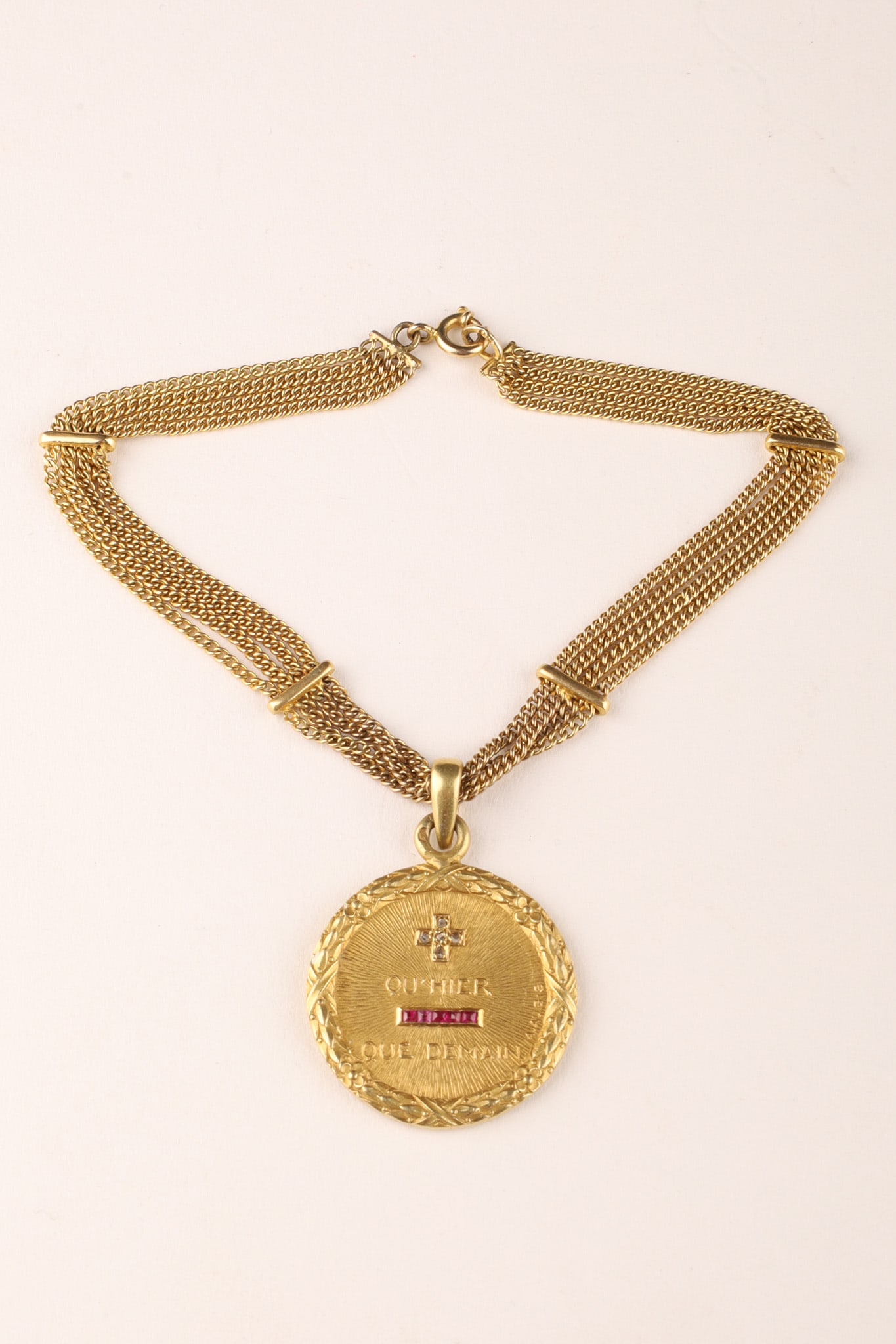18K Gold Love Medallion A. Augis Plus Qu'hier (1 of 8)