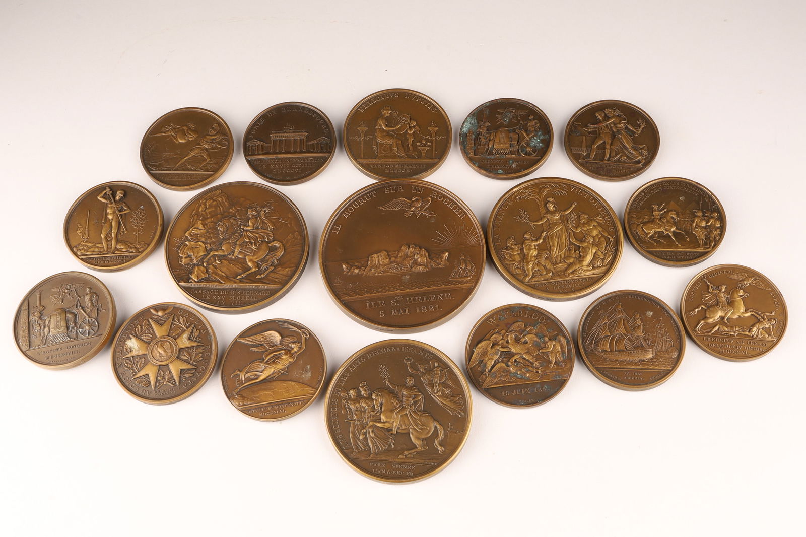 Large Collection French Bronze Napoleonic Medals (1 of 13)