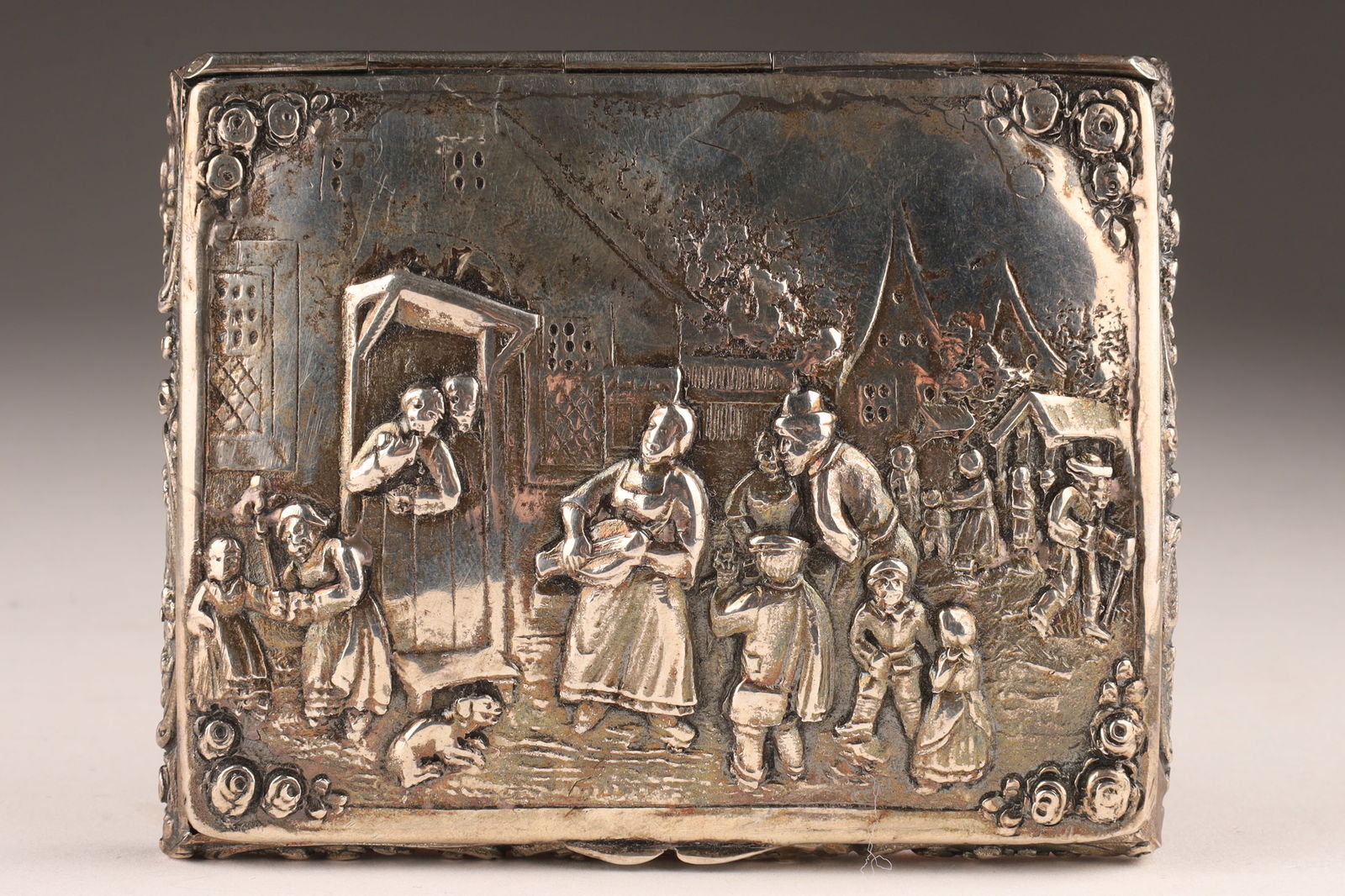 19th C 935 Sterling German Repousse Box (1 of 5)
