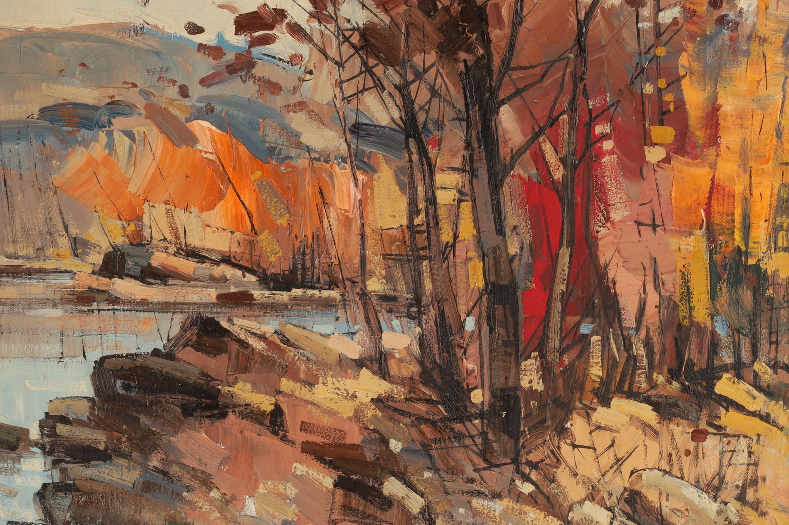 Mid Century Fall Landscape Signed B. Armen (1 of 4)