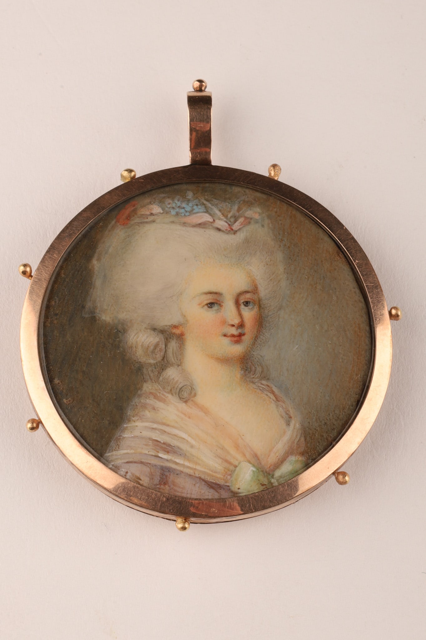 Antique Miniature Mourning Portrait 14K Gold Frame (1 of 11)