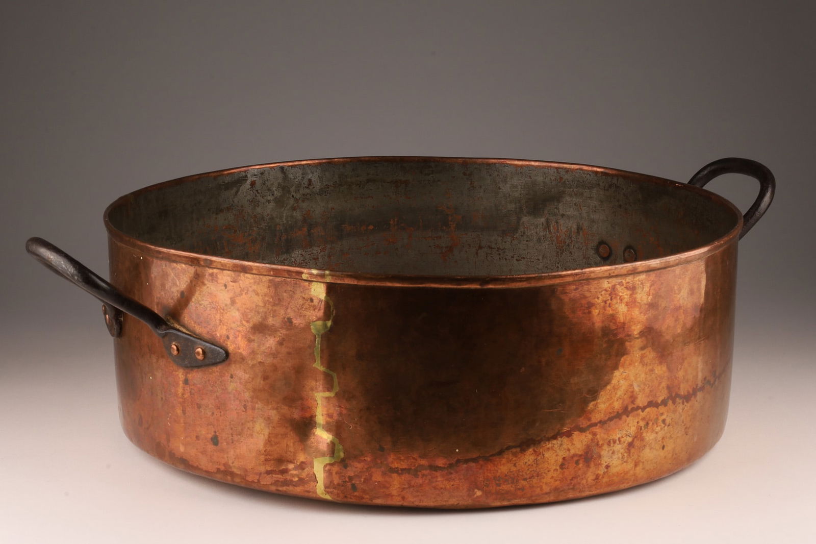 Large 19th C Copper Hand Wrought Roasting Pan (1 of 4)