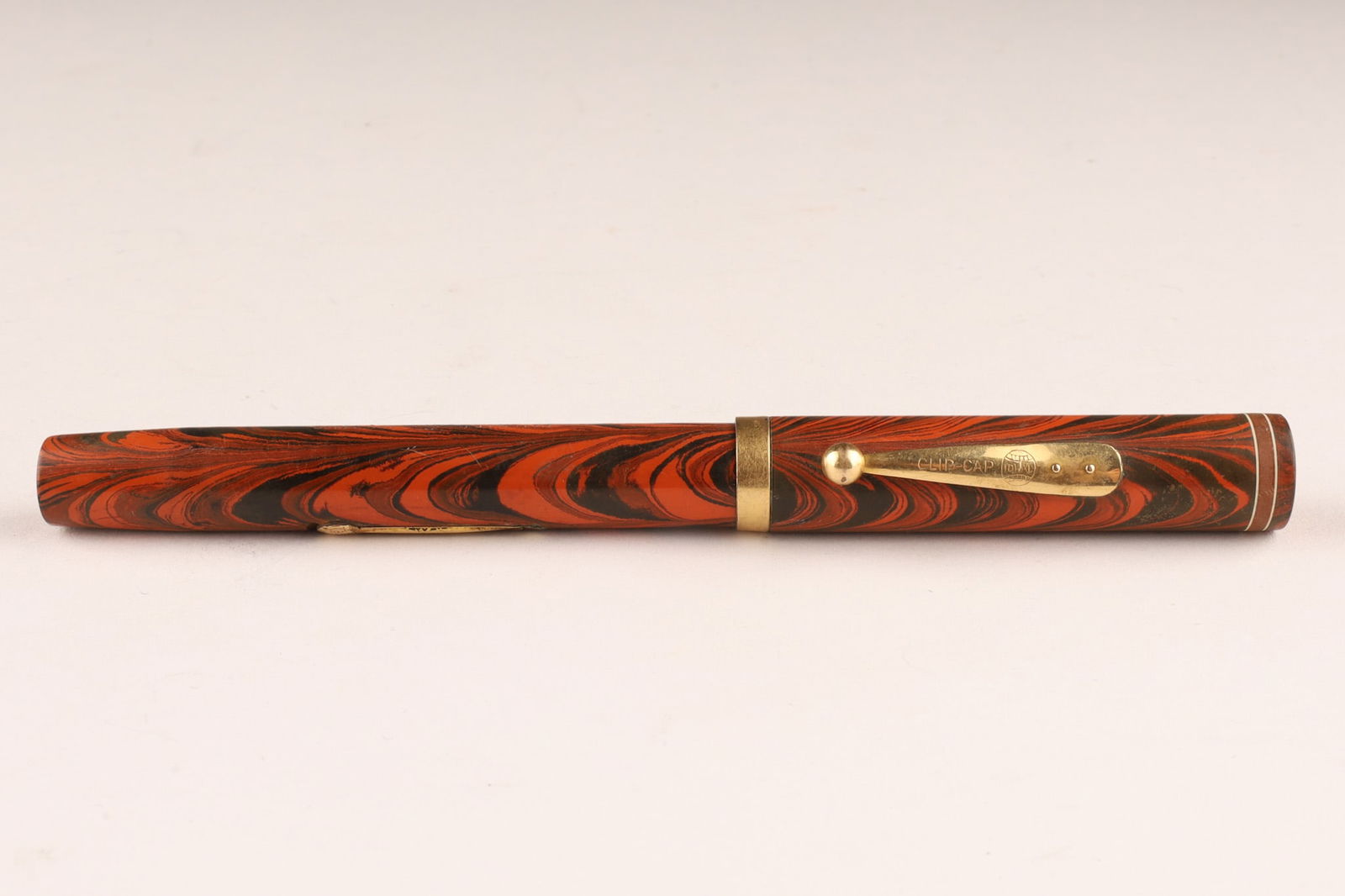1909 Waterman Red Ripple No. 7 Fountain Pen (1 of 8)