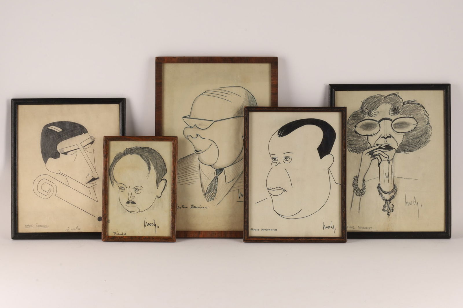 Collection of Caricature Sketches Signed Inoch (1 of 7)