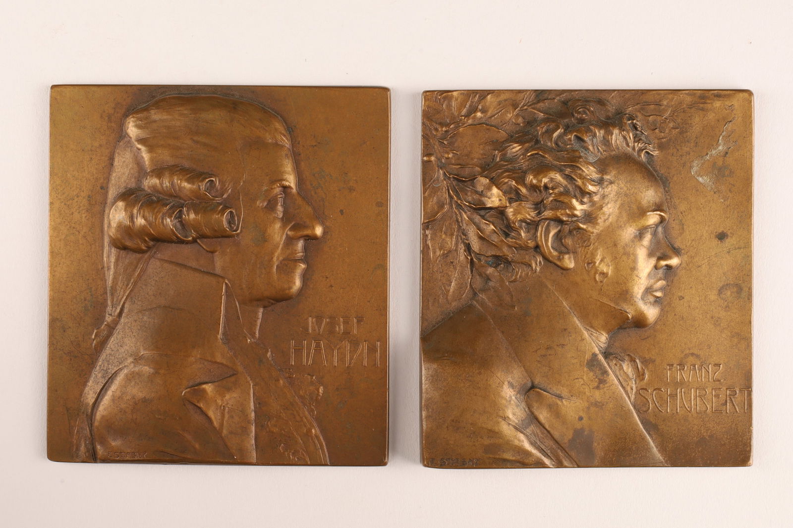 Antique Bronze Austrian Composer Plaques F Stiasny (1 of 7)