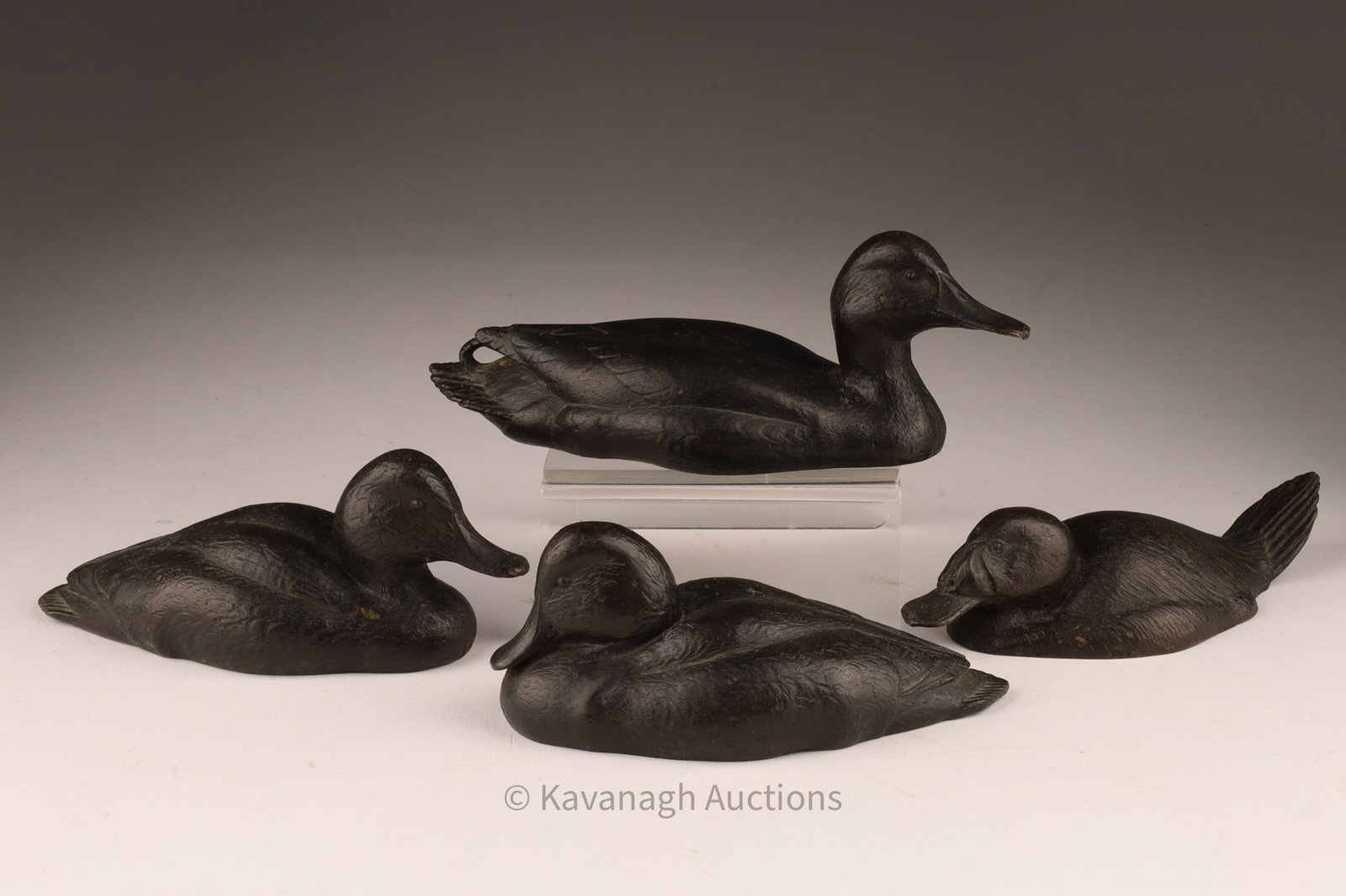 Collection of 4 Mid Century Bronze Ducks: Collection of 4 Small Mid Century Bronze Ducks Paperweights. All approximately 5 inches L.