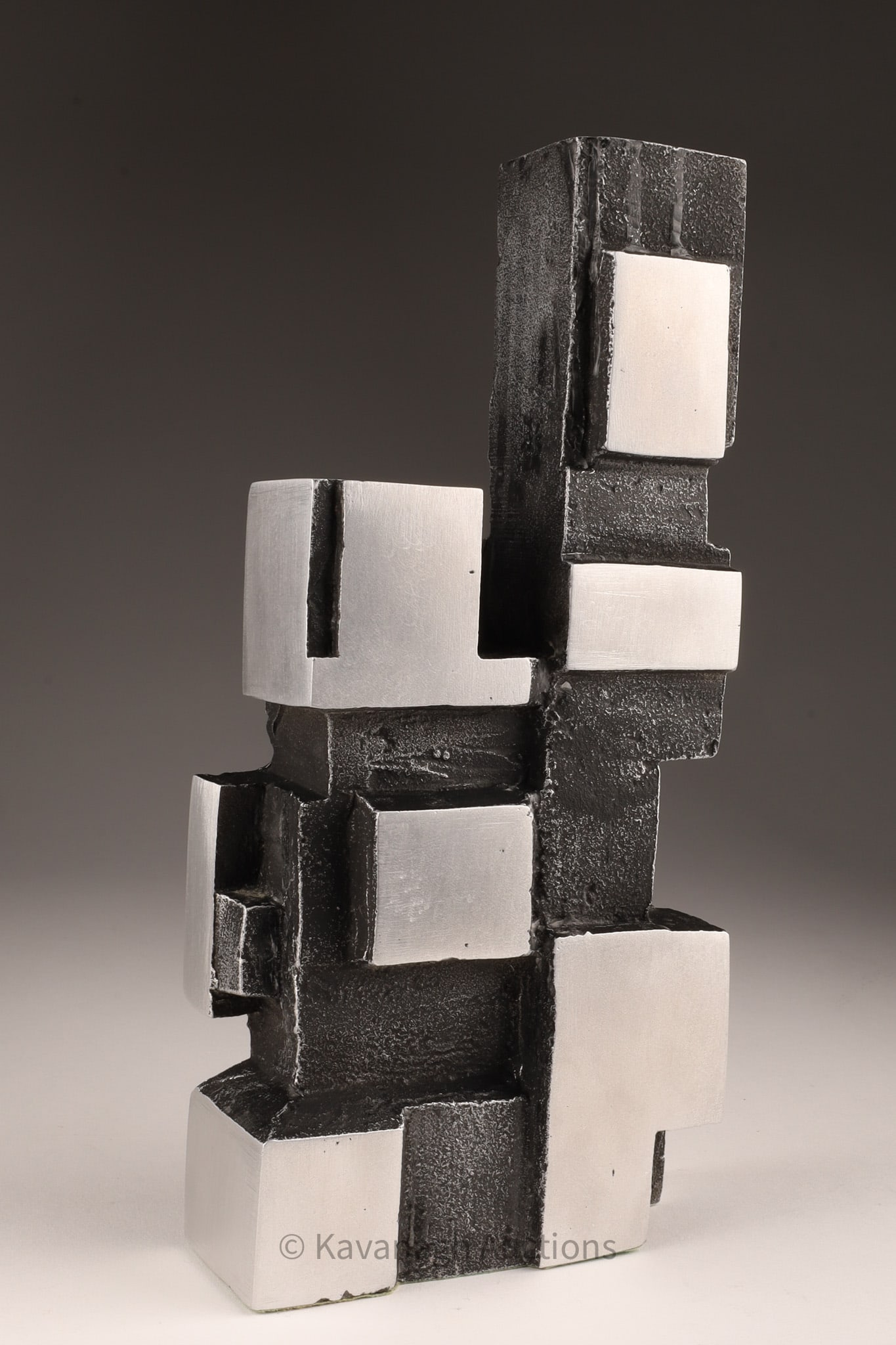 Cast Aluminum Brutalist Candelabra Art Von Leo: Cast Aluminum Brutalist Candelabra Marked Art Von Leo. 9.5 inches H x 4.5 W x 1.75 deep.