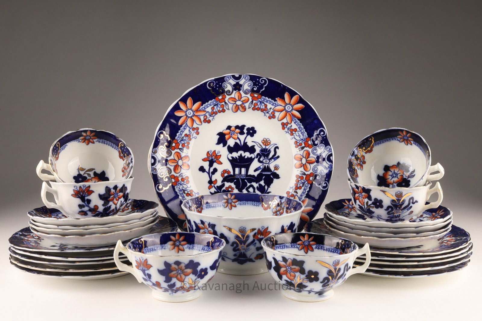 Antique English Imari Partial Tea Service 26 Pcs (1 of 10)