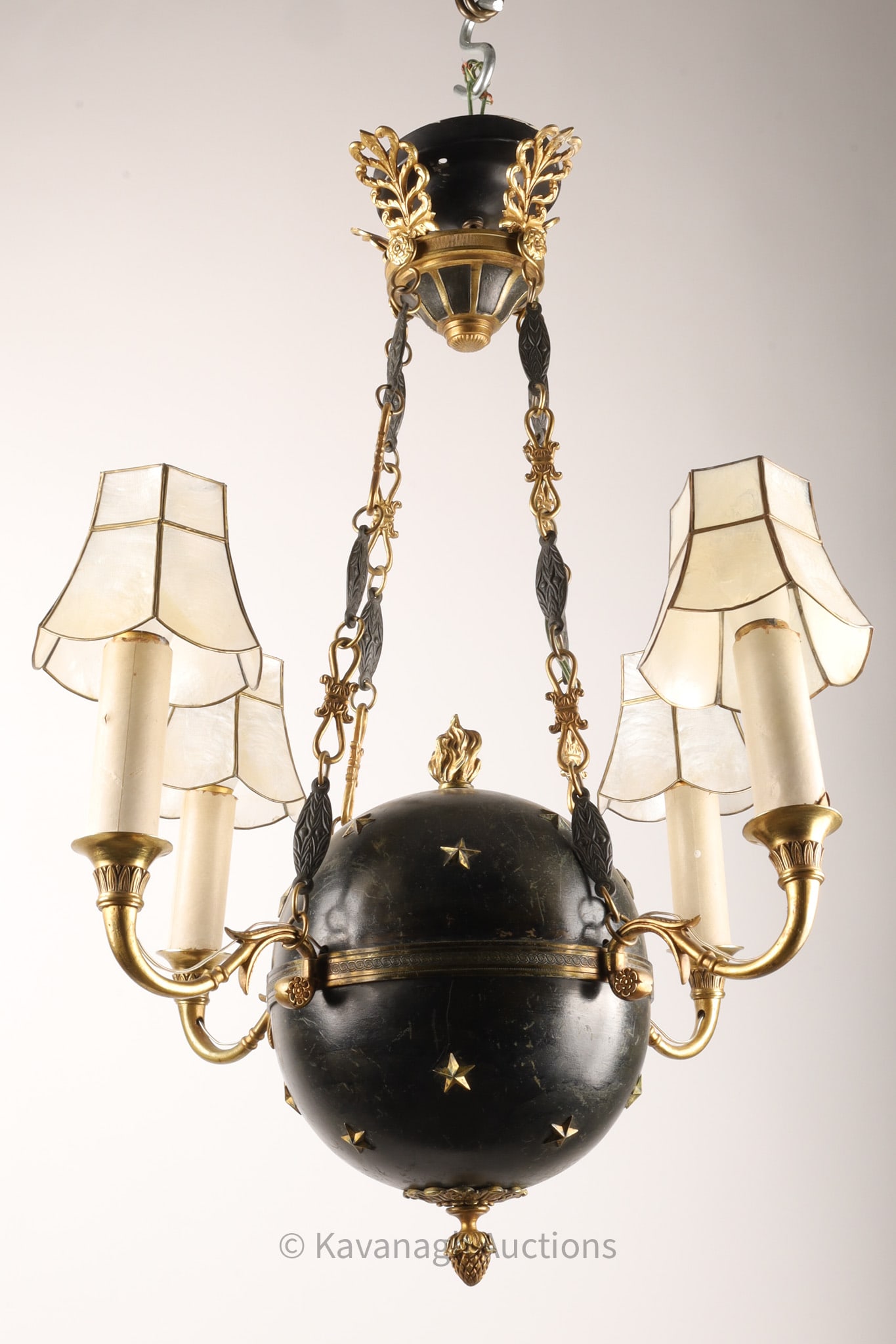 Antique French Empire Celestial Globe Chandelier (1 of 5)