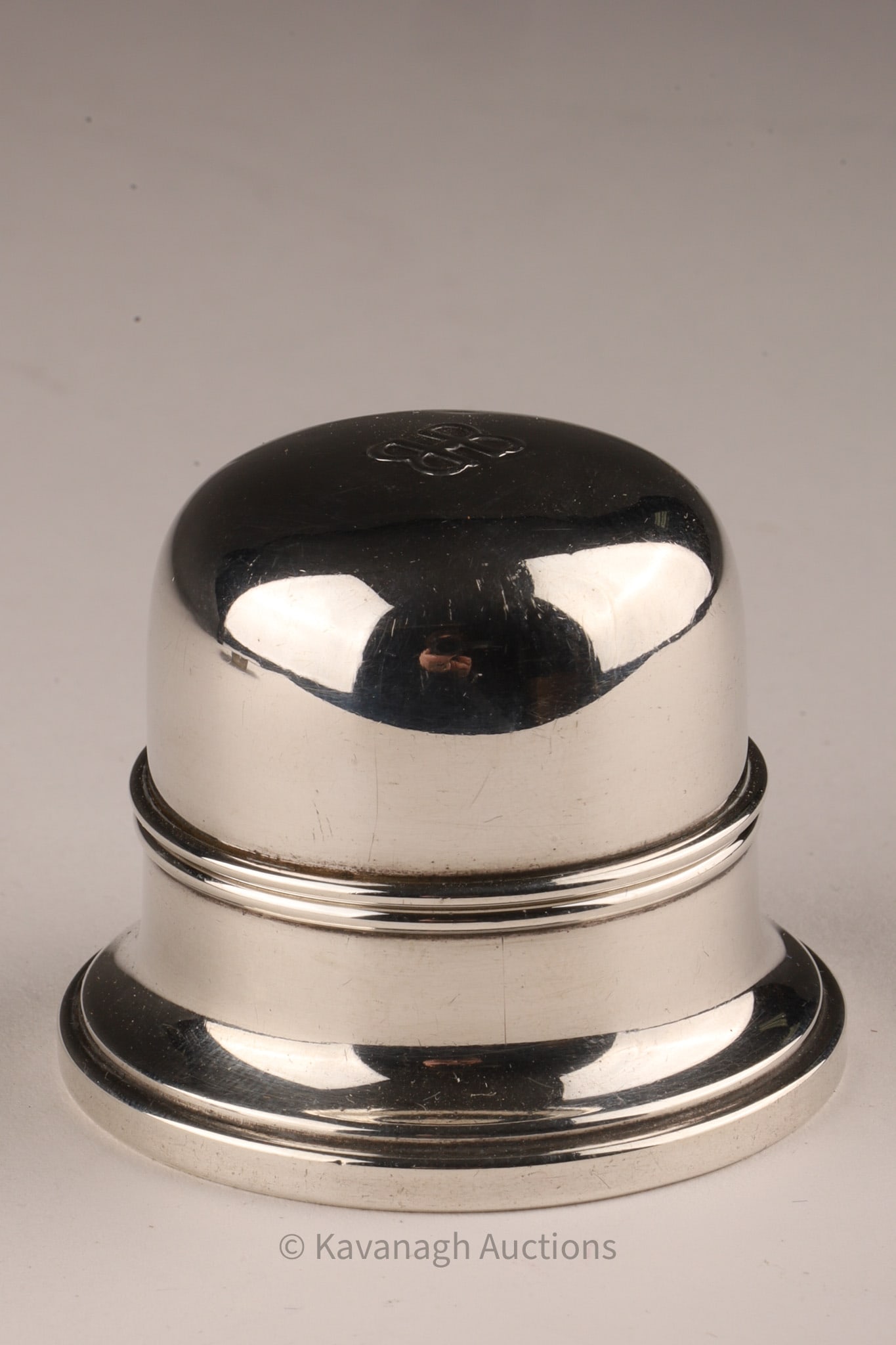 Birks Sterling Silver Double B Dome Ring Box (1 of 5)