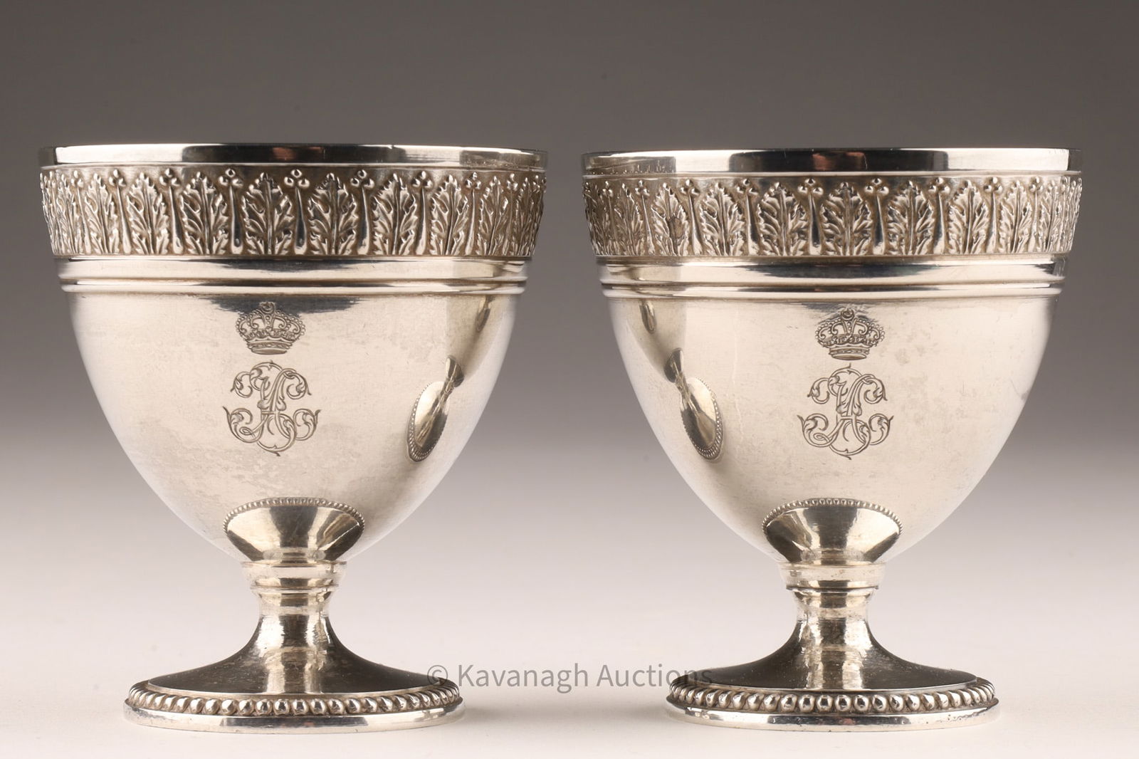 19th C Antique Vermeil Sterling Silver Egg Cups (1 of 7)