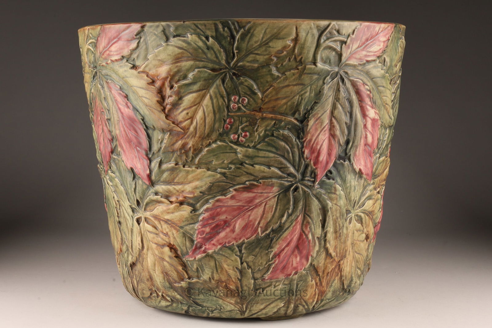 Antique Weller Pottery Woodcraft Leaf Jardiniere (1 of 5)