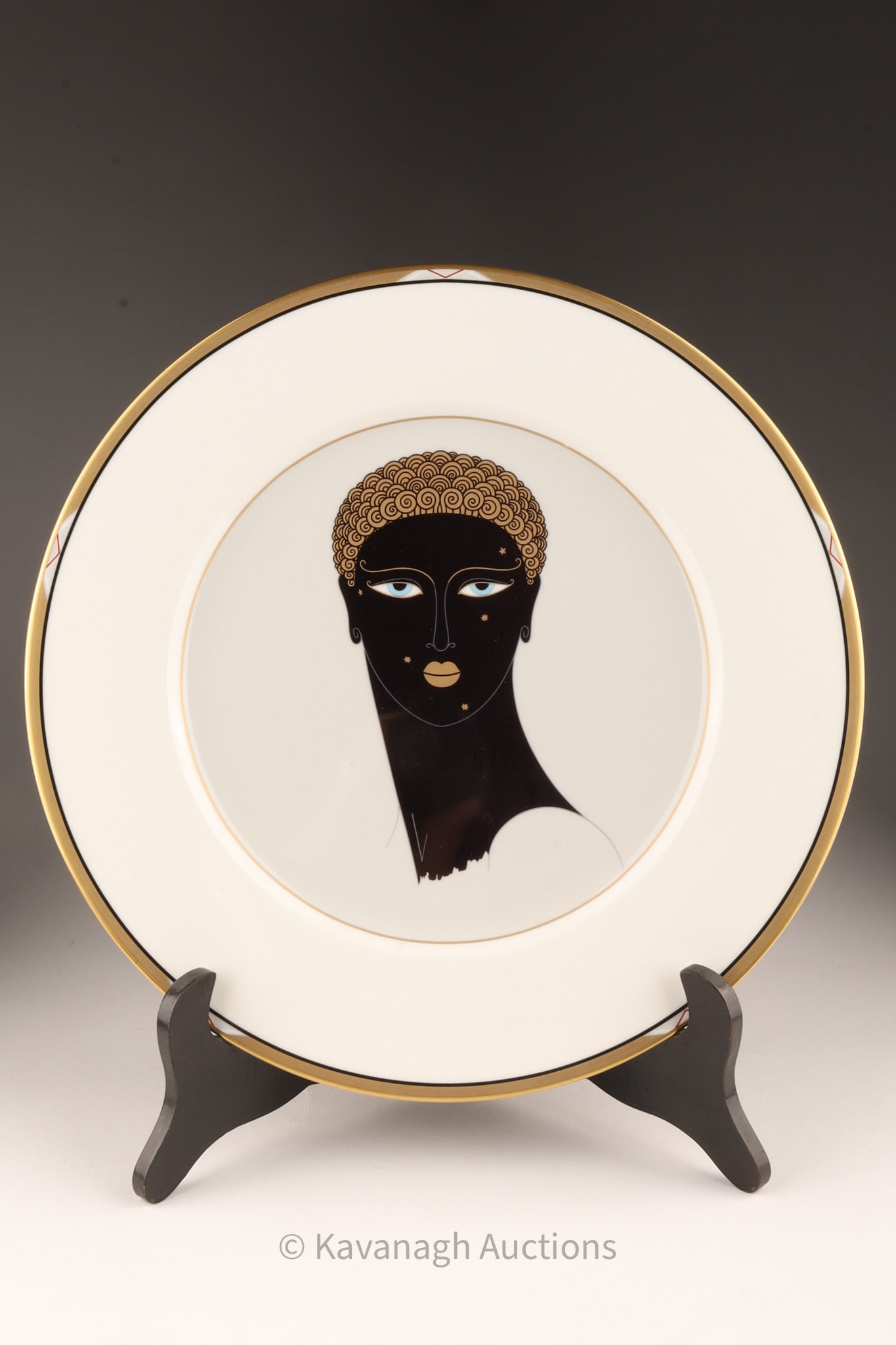 Erte Queen of Sheba Mikasa Large Plate C. 1980: Erte Queen of Sheba Mikasa Large Plate Charger C. 1980. 12 inches diameter.