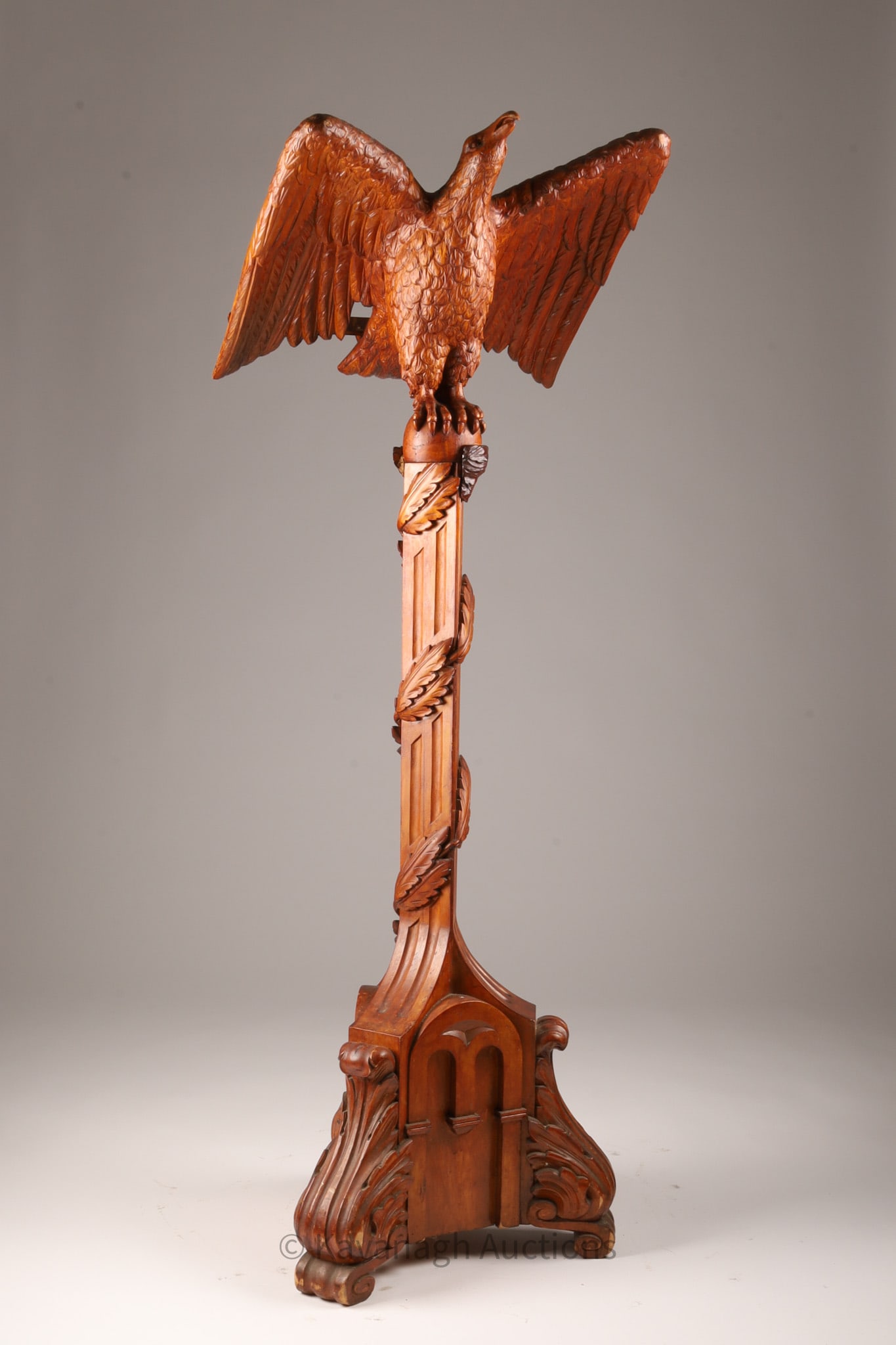19th C Carved Oak Church Eagle Lectern (1 of 9)