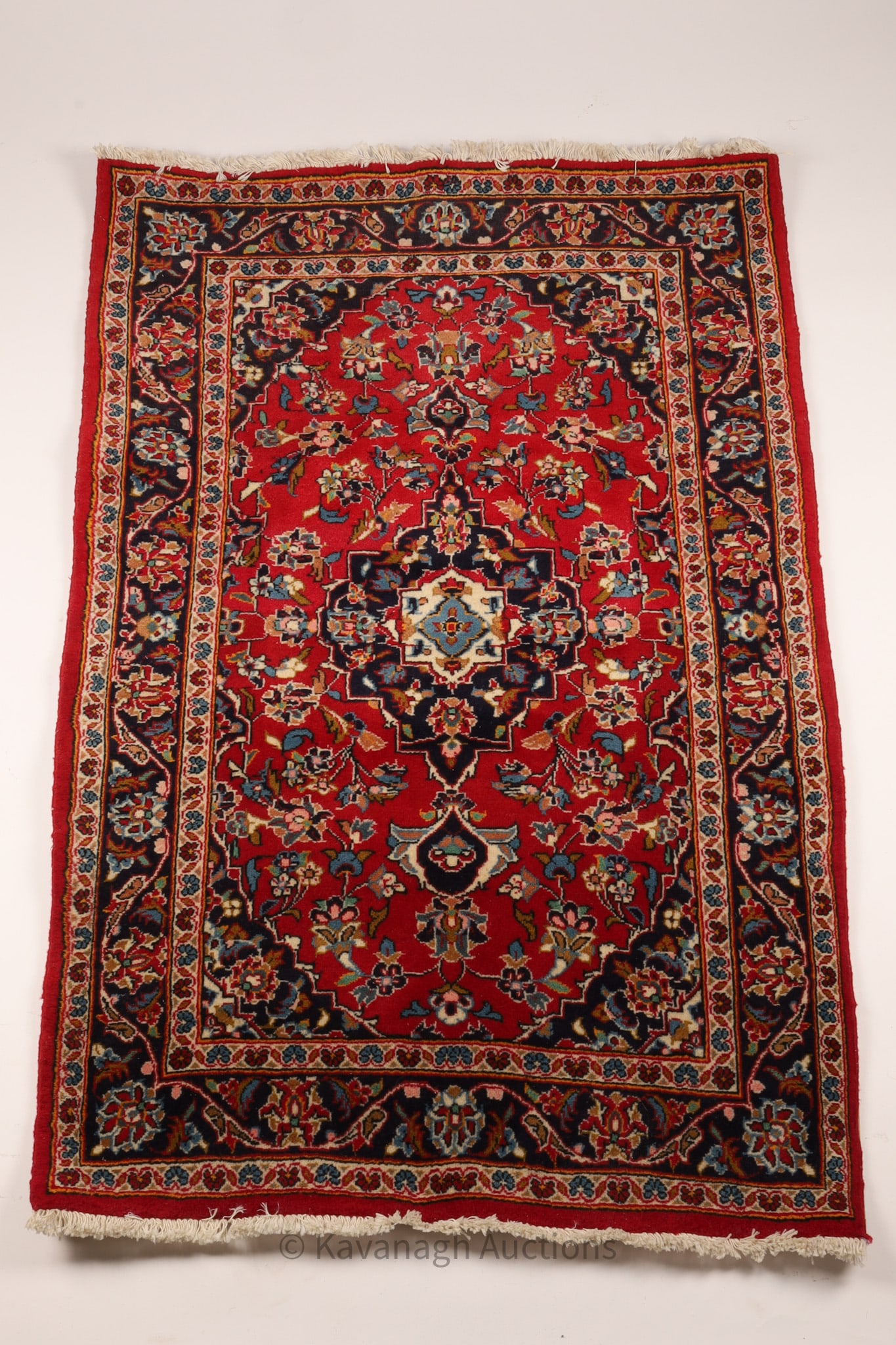 Middle Eastern Hand Knotted Kashan Wool Rug (1 of 5)