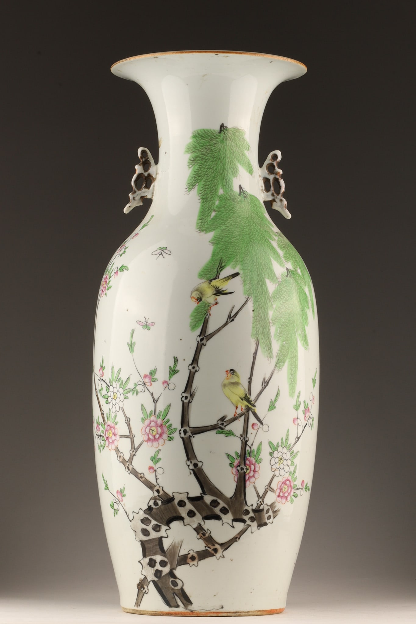 Large Antique Chinese Vase Birds in Tree (1 of 13)
