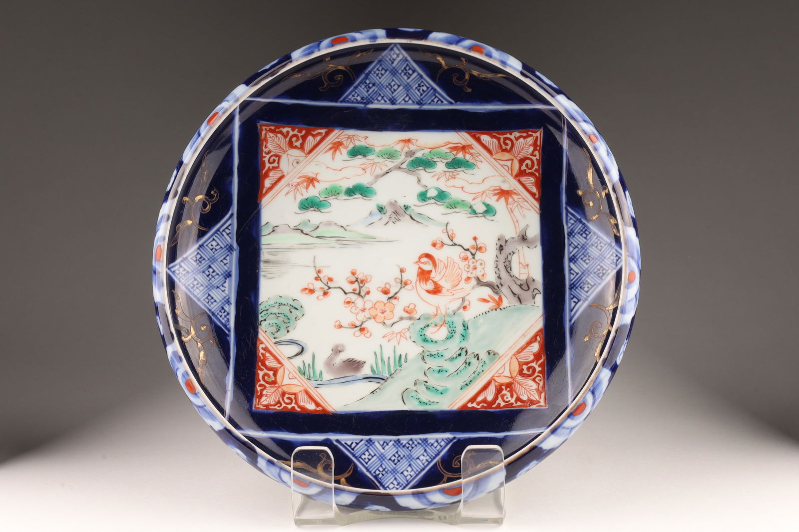 Large Antique Signed Japanese Arita Imari Bowl (1 of 6)