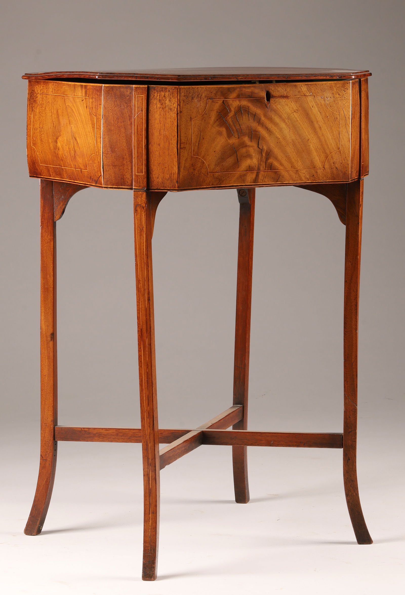 Antique English Georgian Mahogany Sewing Table (1 of 8)