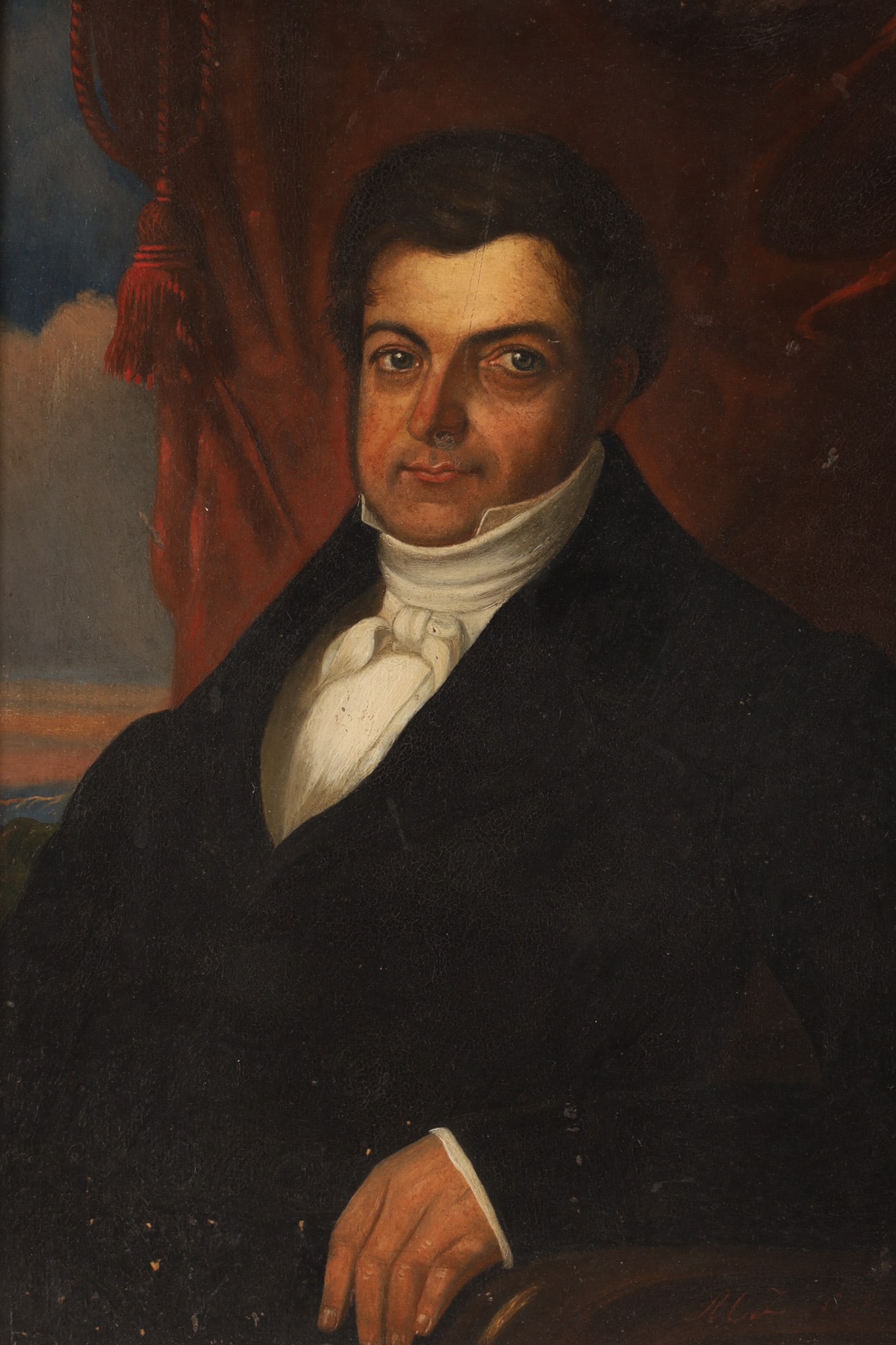 Antique English School Portrait Gentleman Signed (1 of 8)