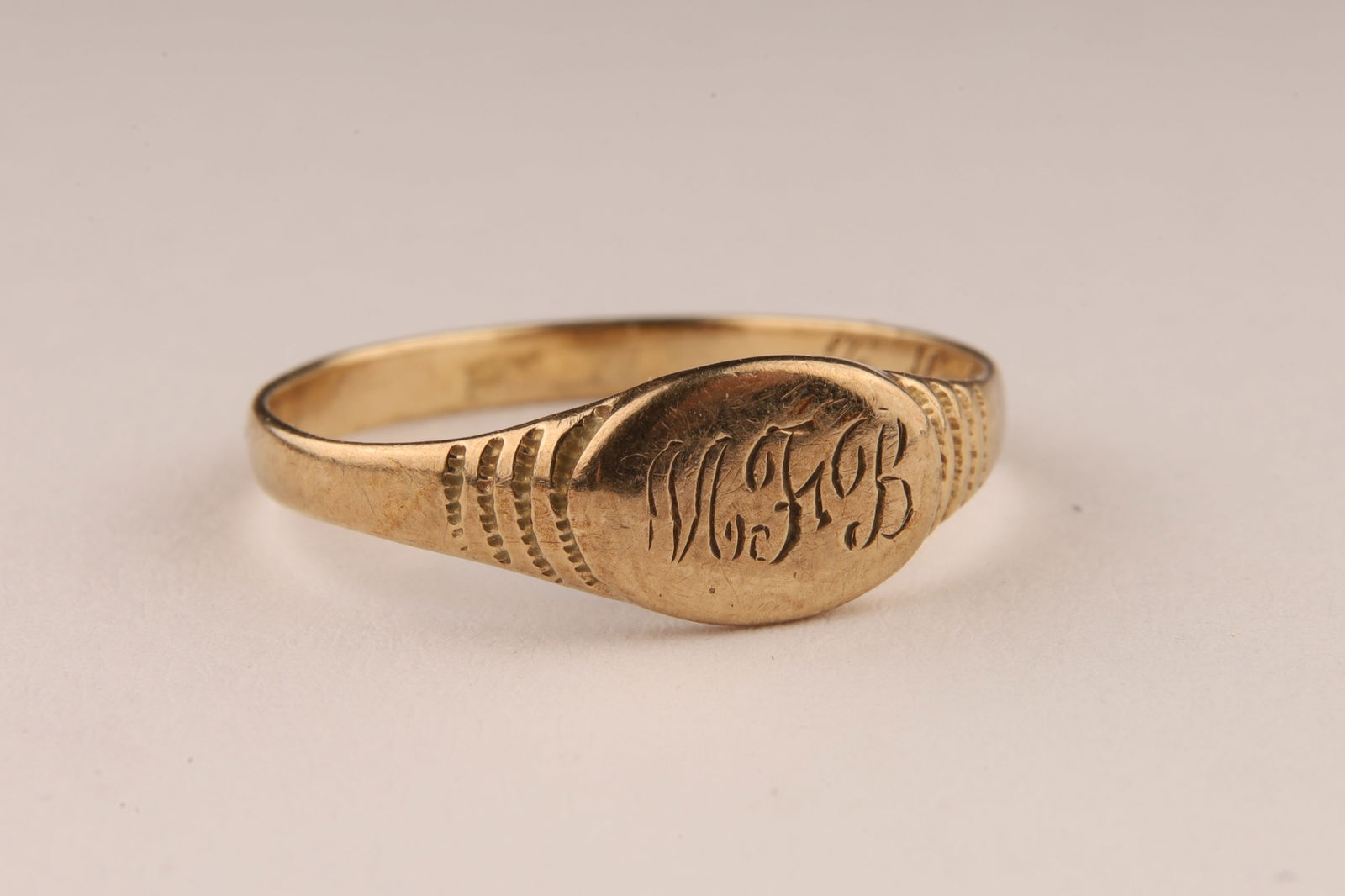 10K Gold Monogrammed Signet Ring (1 of 5)